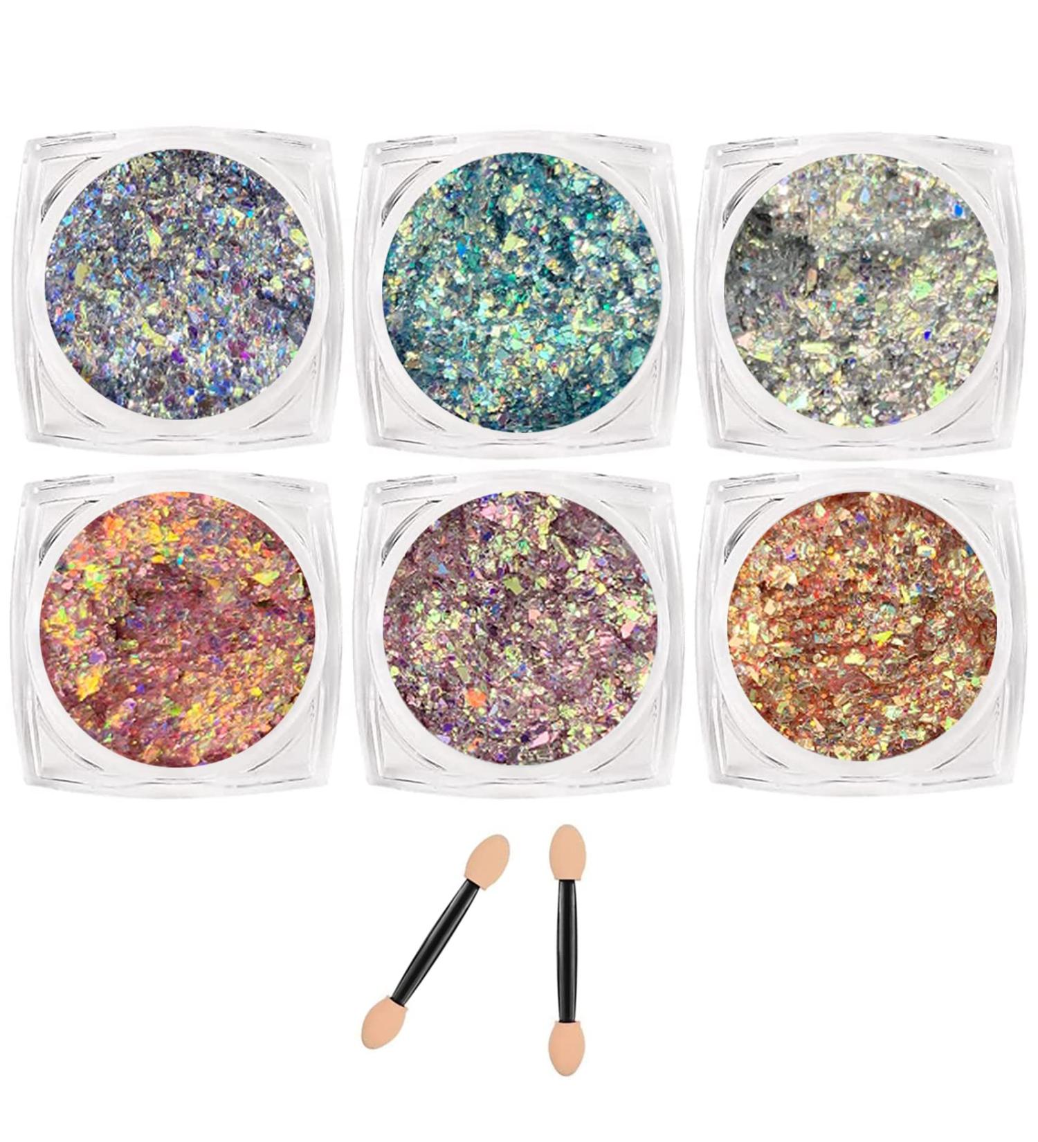 6 Colors Glitter Make Up for Face Body and Hair Body Glitter Sequin for Music Festival Masquerade Party Clubs 05