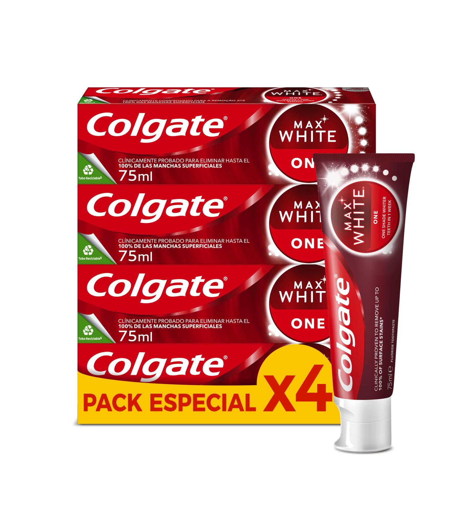 ColgatePalmolive Colgate Max White One Toothpaste 4 pieces 75 ml