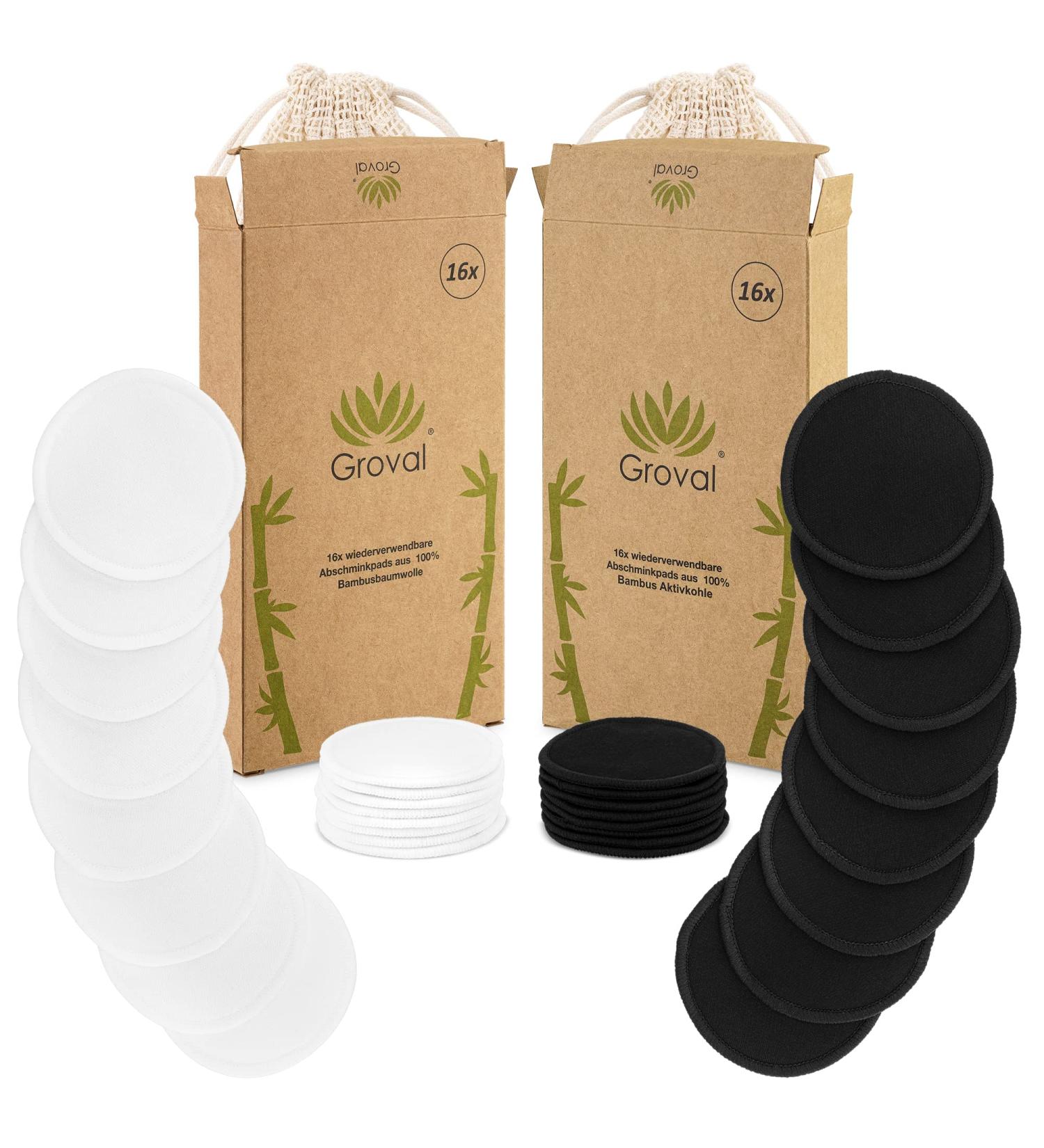 16x Reusable Makeup Remover Pads | 100% Bamboo Cotton | Washable Vegan & Eco-Friendly | Includes Laundry Net - Buy Online on GoSupps.com