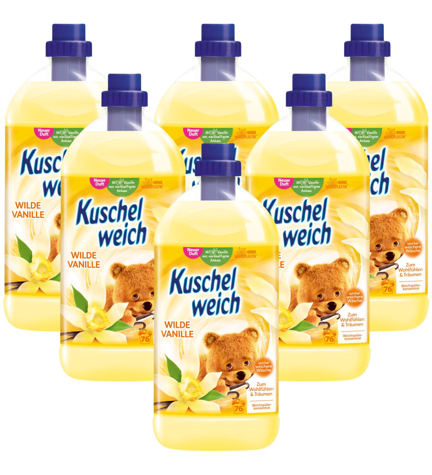 Cuddly Soft Fabric Softener - Wild Vanilla | Dermatologically Tested Microplastic-Free | 6 x 2L for 76 Washes - Summer Love - Buy Online on GoSupps.com