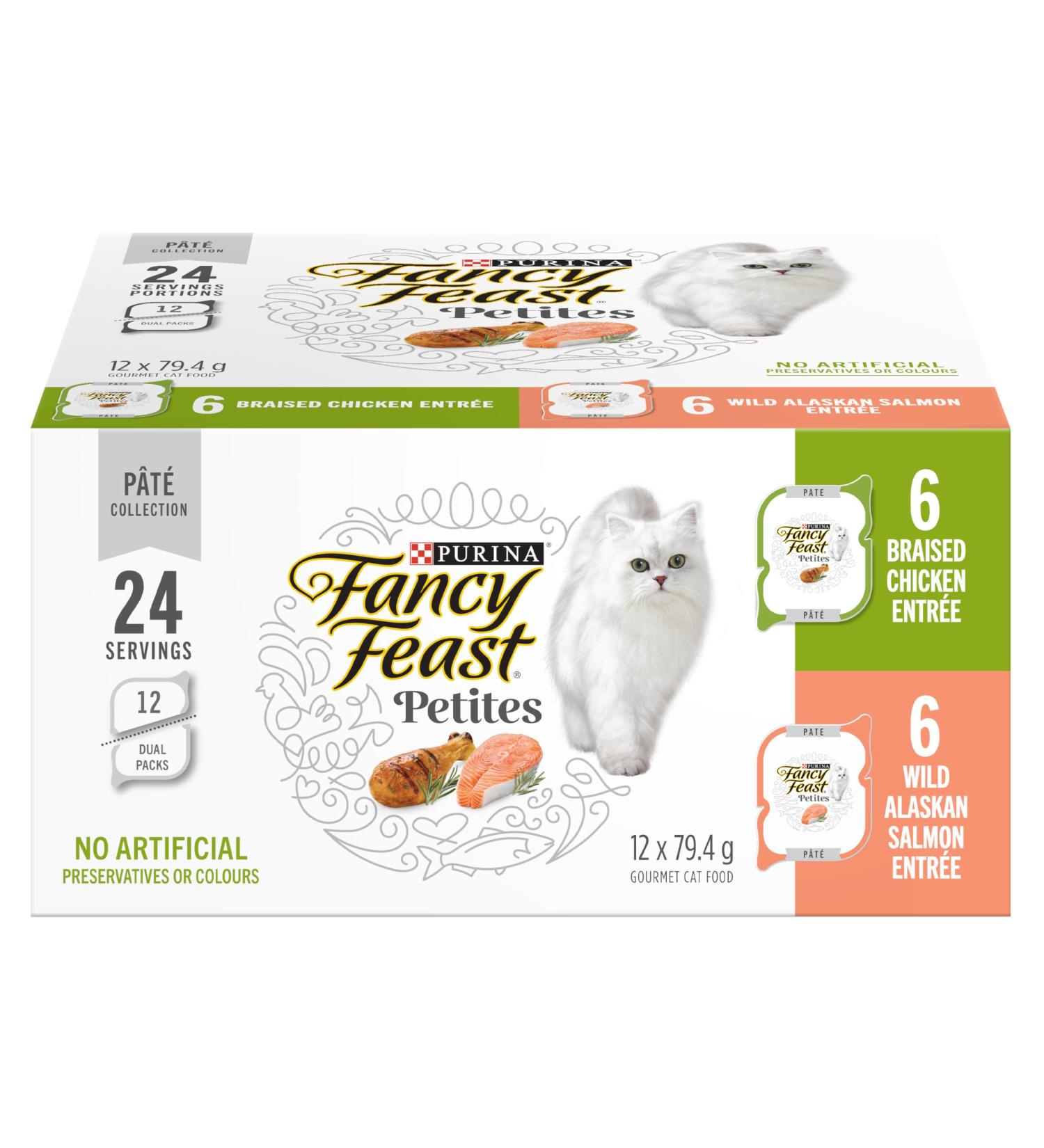 Fancy Feast Petites Wet Cat Food Pate Collection Variety Pack 3 Flavours - 79.4 g x 24 Tray (24 Pack) Pate Variety 24 - Buy Online on GoSupps.com