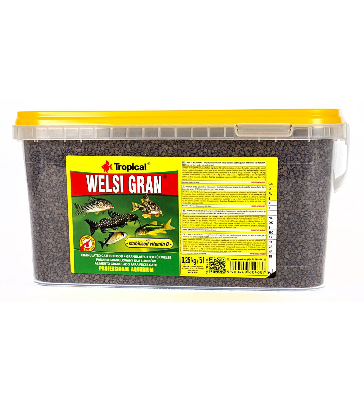 Tropical Welsi Gran Granules for bottom-feeding ornamental fish 1 pack (1 x 5 l) Seafood 5 l (1 pack)