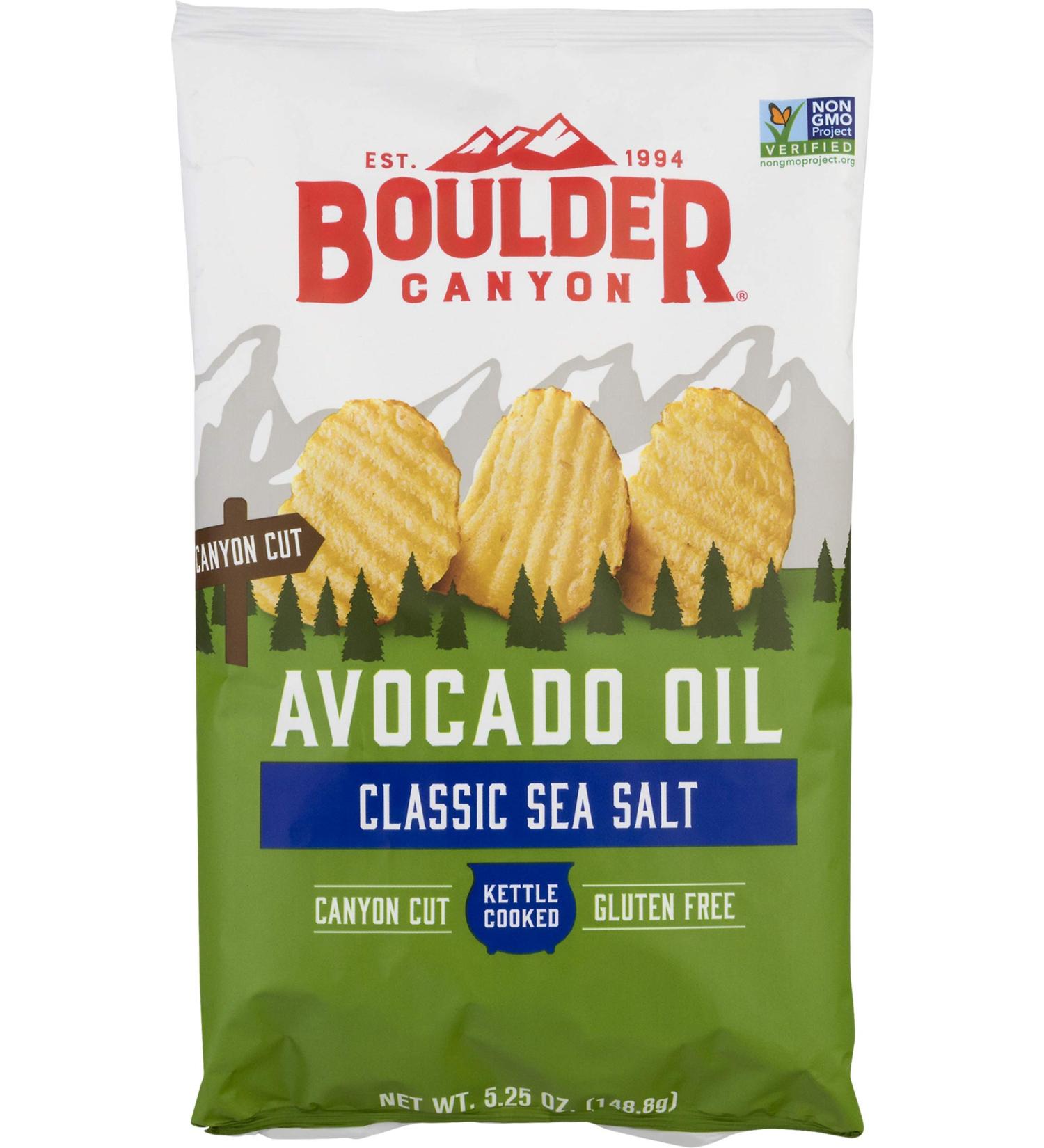Boulder Canyon Avocado Oil Sea Salt Potato Chips - 5.25 oz | Healthy Snack - Buy Online on GoSupps.com