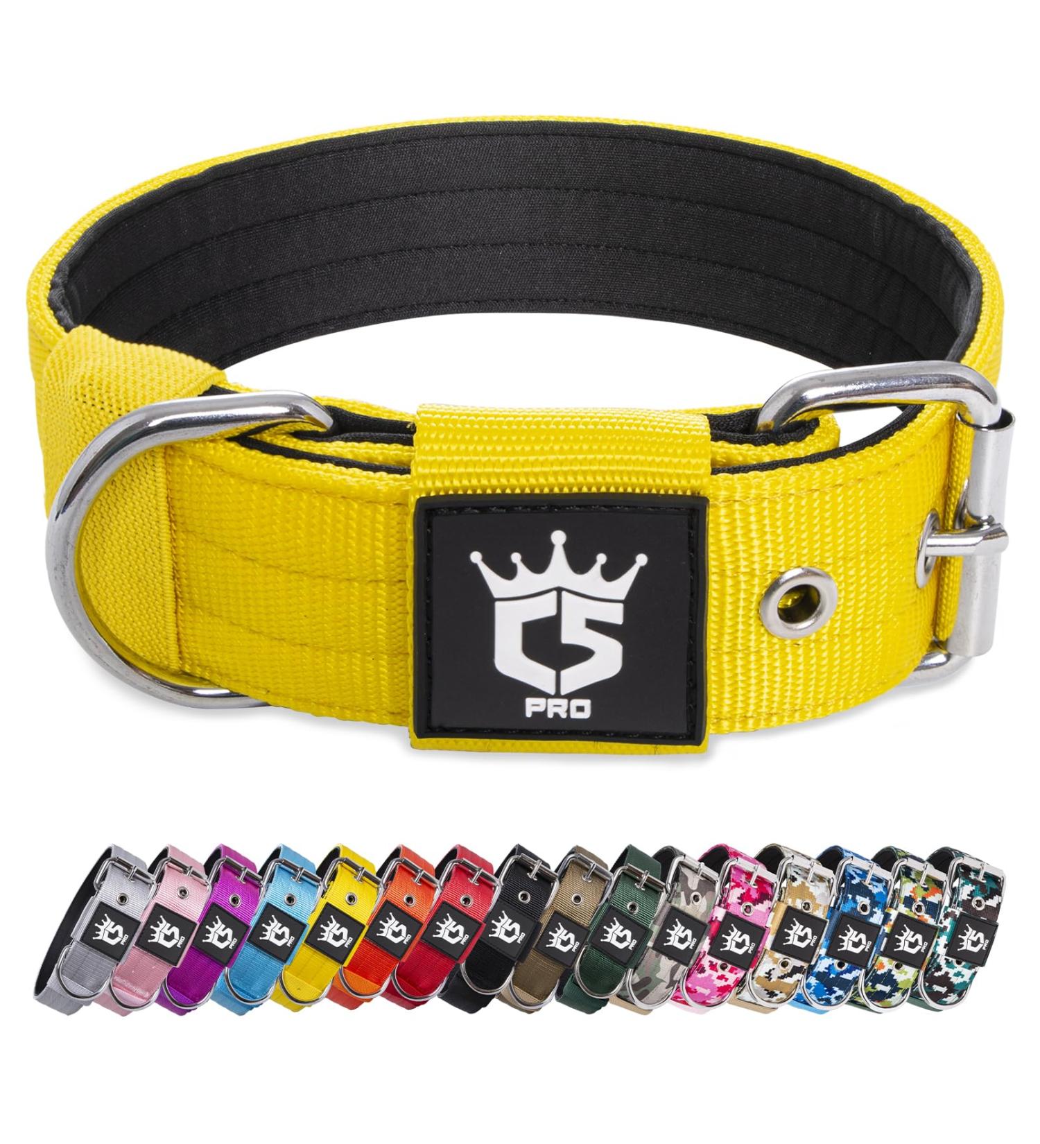 Buy Tspro Tactical Dog Collar - 3.8cm Wide Military Quality Adjustable Size M (44.5-52cm) Durable Yellow with Robust Metal Buckle - Buy Online on GoSupps.com