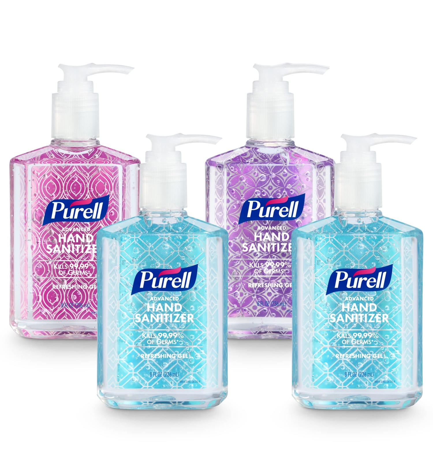 Purell Advanced Hand Sanitizer Refreshing Gel Design Series Clean Scent 8 Fl Oz Pump Bottle - Pack of 4 - Buy Online on GoSupps.com