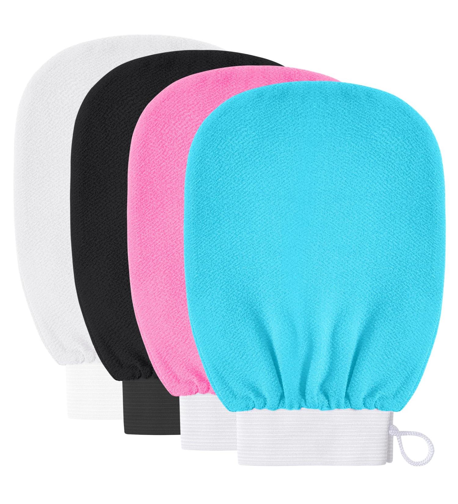 WIFUN Exfoliating Gloves Set - Shower Scrubbing Mitts for Deep Body Exfoliation - Dead Skin Remover for Women and Men (4 Pack) - Buy Online on GoSupps.com