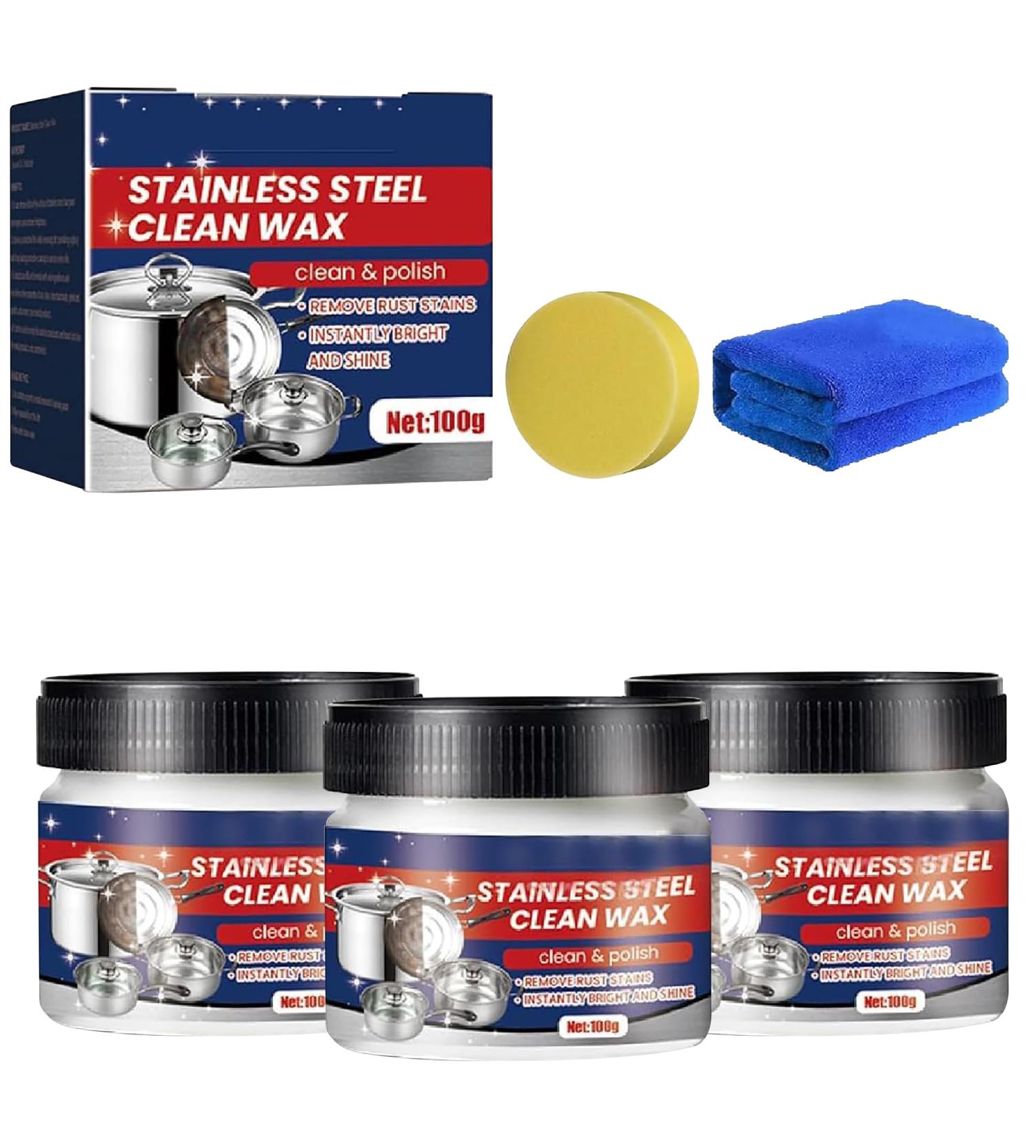 Stainless Steel Cleaner Paste | Powerful Stain Removal & Luster Restoration (3pcs) | International Shipping Available - Buy Online on GoSupps.com