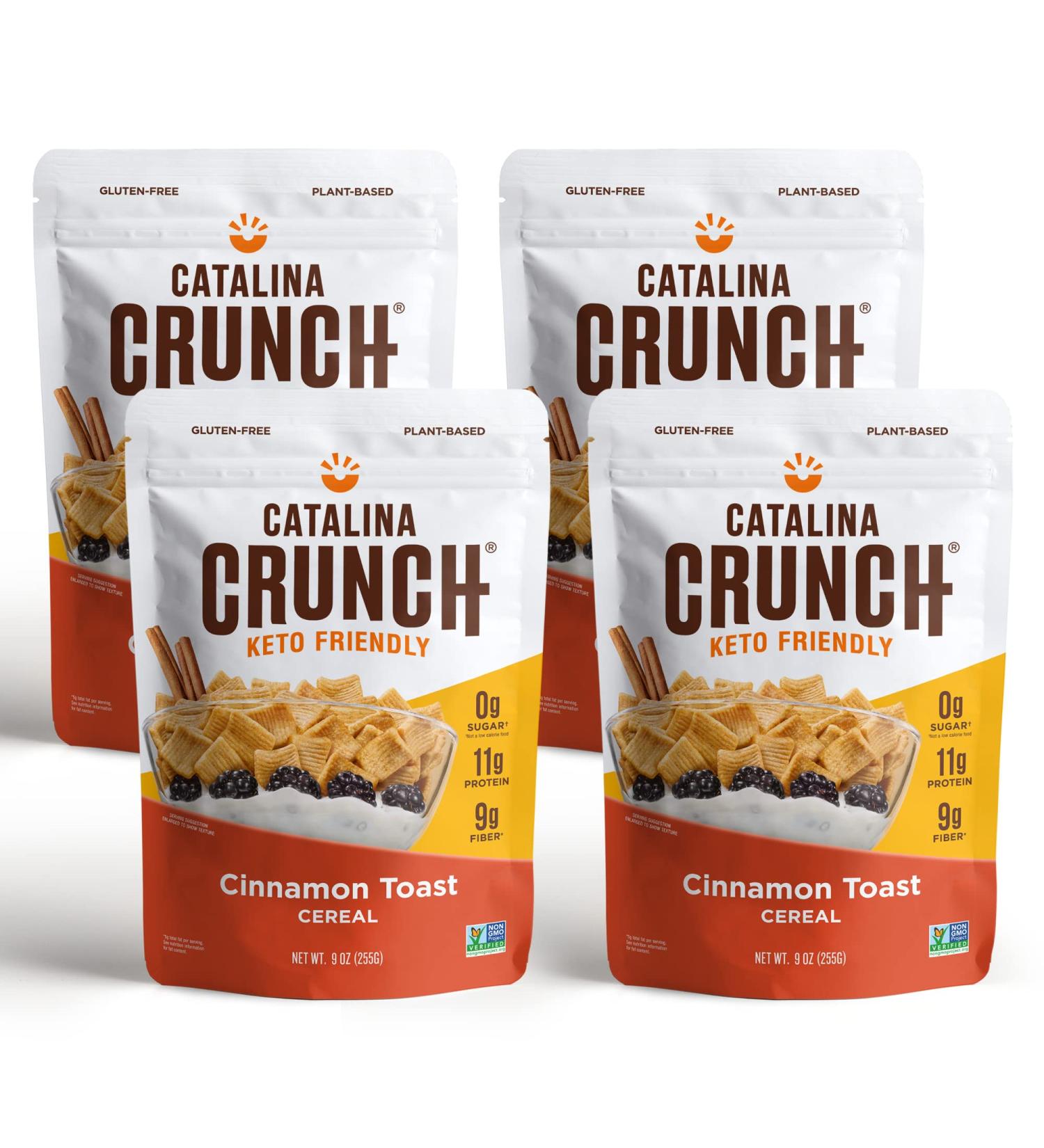 Catalina Crunch Cinnamon Toast Keto Cereal 4 Pack (9oz Bags) | Low Carb  Sugar Free  Gluten Free | Keto Snacks  Vegan  Plant Based Protein | Breakfast Protein Cereals | Keto Friendly Food Cinnamon Toast 9 Ounce (Pack of 4) - Buy Online on GoSupps.com