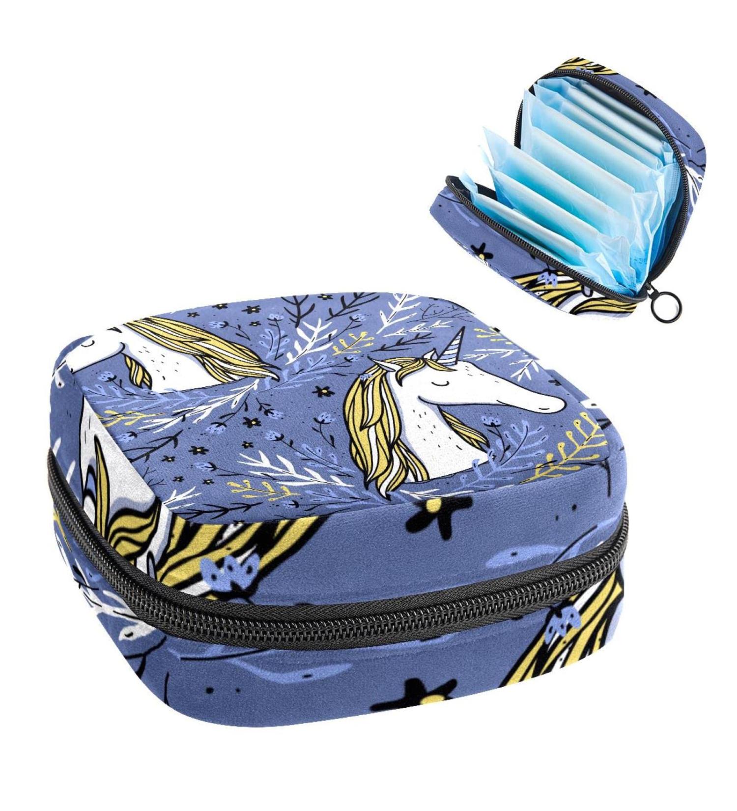 Women's Bonds Storage Pockets Stillpad Halter Unicorn Pattern - Portable Period Kit for Girls | Stylish Feminine Product Bag - Buy Online on GoSupps.com