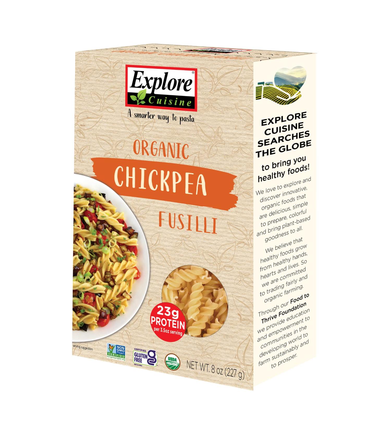 Explore Cuisine Chickpea Fussili - 8oz | Gluten-Free Pasta - Buy Online on GoSupps.com