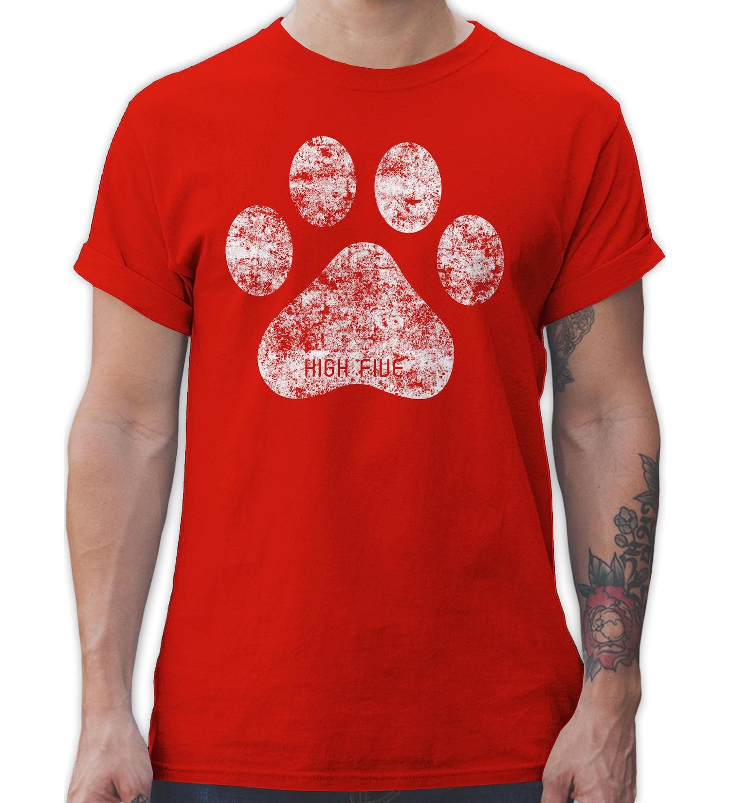 Shirtracer Men's T-Shirt - High Five Dog Paw Graphic - Perfect Gift for Dog Owners - Available in 4XL & Large Sizes - Buy Online on GoSupps.com