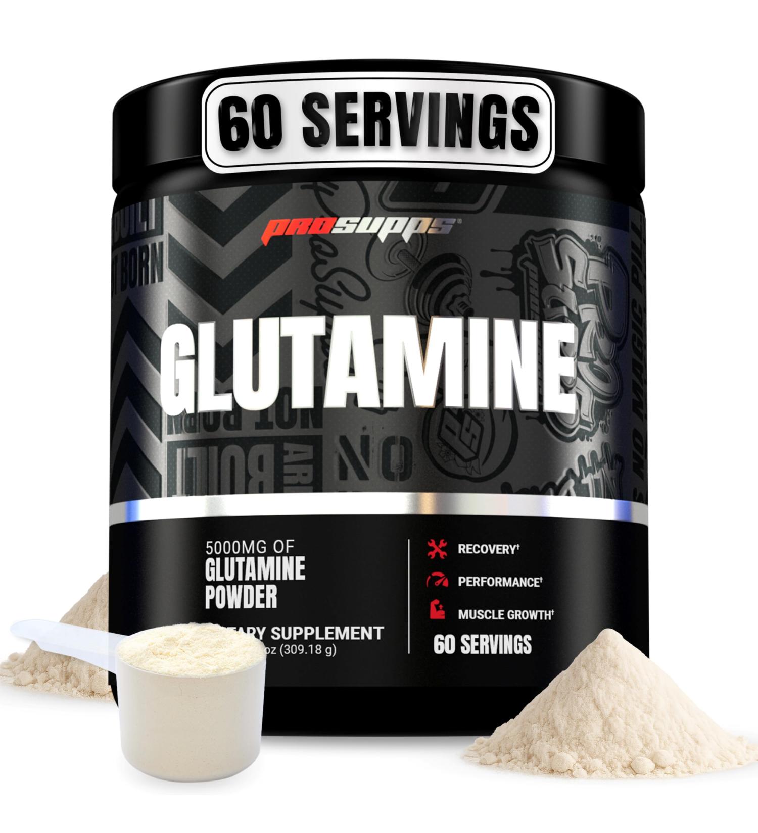 PROSUPPS Glutamine Powder for Men & Women - 5000mg L-Glutamine Workout Supplement for Muscle Recovery Immune Support & Gut Health - Zero Sugar & Carbs Gluten-Free - Unflavored 60 Serving - Buy Online on GoSupps.com