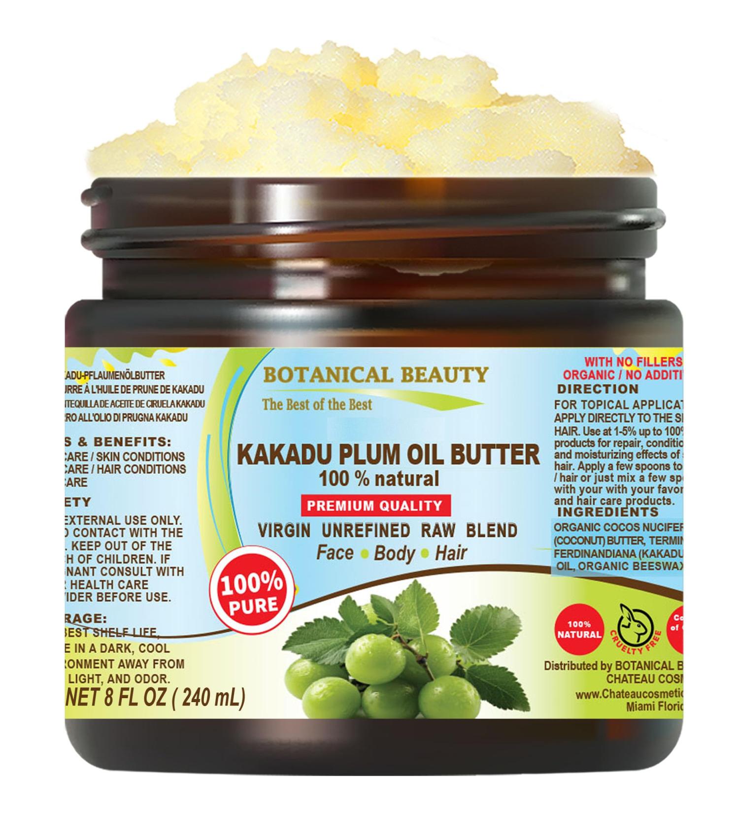 Botanical Beauty KAKADU PLUM OIL BUTTER Pure Natural Virgin Unrefined RAW for FACE SKIN BODY DAMAGED HAIR NAILS (8 Fl Oz) 8 Fl Oz (Pack of 1) - Buy Online on GoSupps.com