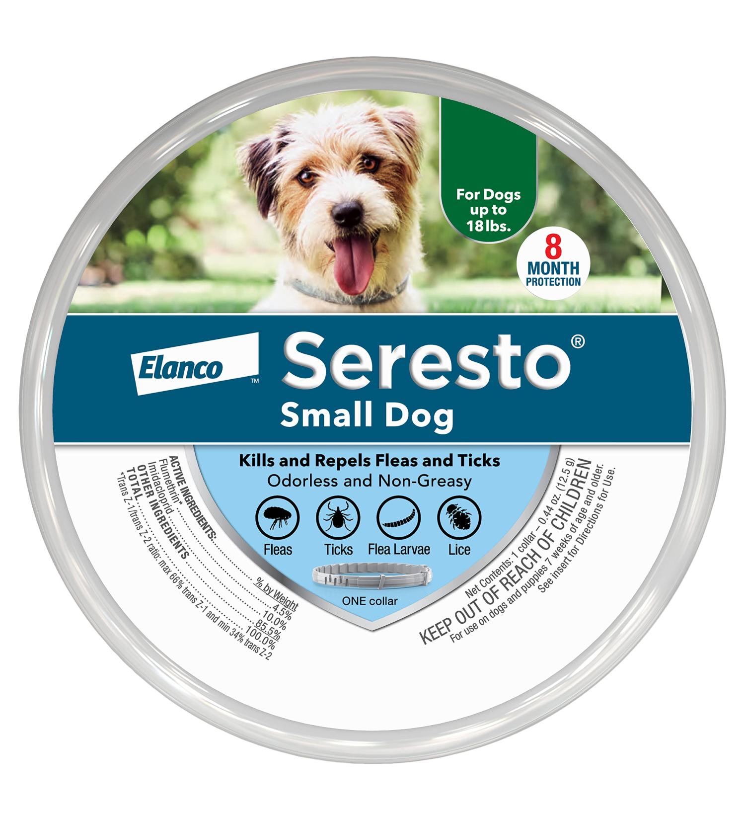 Seresto Flea and Tick Collar for Small Dogs (Up to 18 lbs) | 8-Month Protection | 1 Pack - Buy Online on GoSupps.com