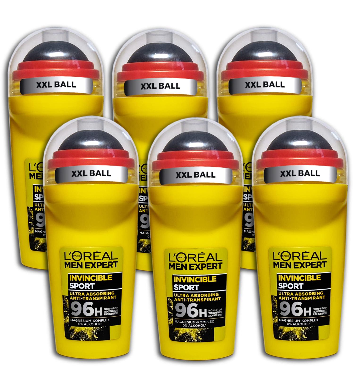 L'OR AL L'Or al Men Expert Invincible Sport Antiperspirant Roll-On 6 x 50 ml