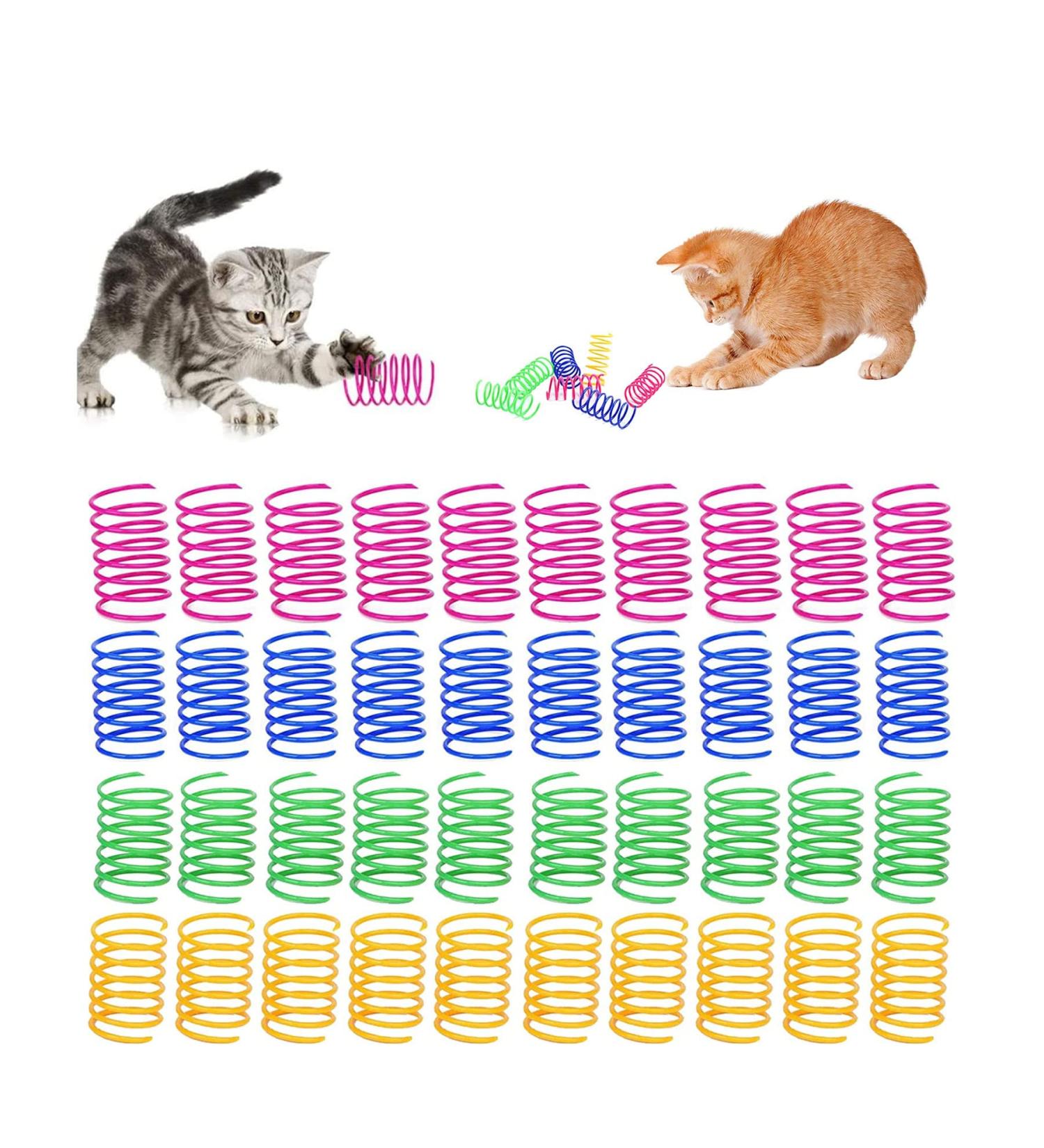 Diyxisk 40 Pieces Cat Toys - Interactive Spiral Toys in 4 Colors for Active Cats - Beating Biting & Hunting Fun - Buy Online on GoSupps.com