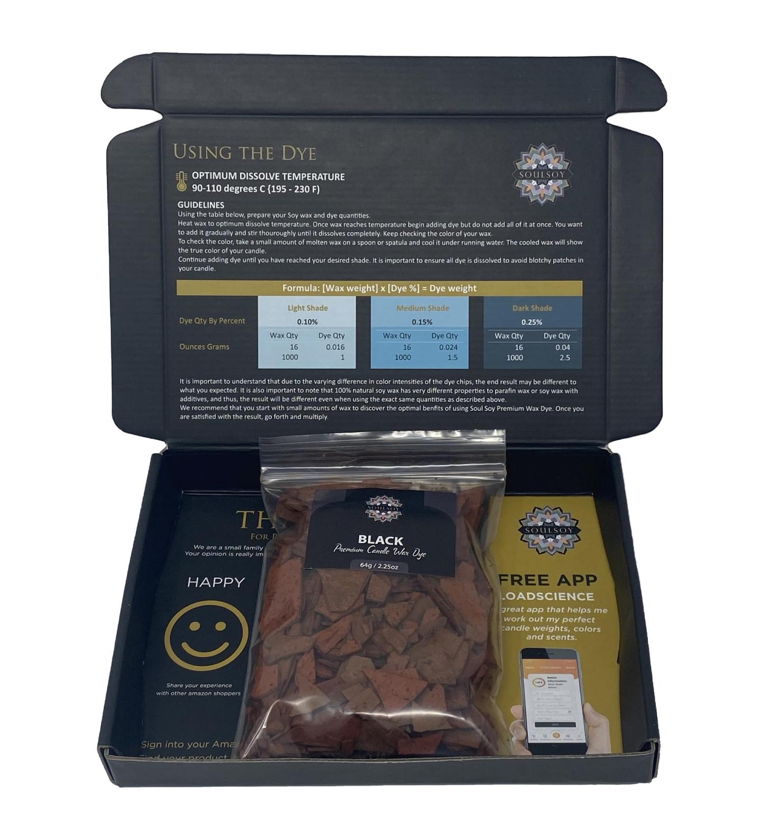 Soulsoy Black Candle Wax Dye - 2oz Vibrant Coloring for Soy Wax Candles - Buy Online on GoSupps.com