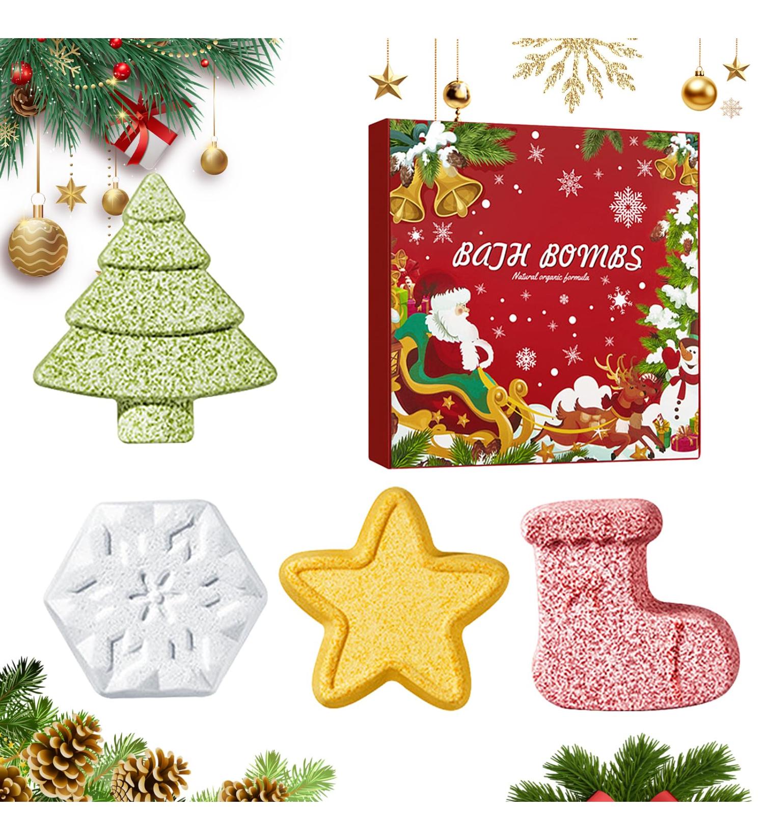BOMVMVE Christmas Bath Bomb Set Bath Balls for Kids Natural Bath Balls with Essential Oils Ideal Choice for Christmas - Buy Online on GoSupps.com