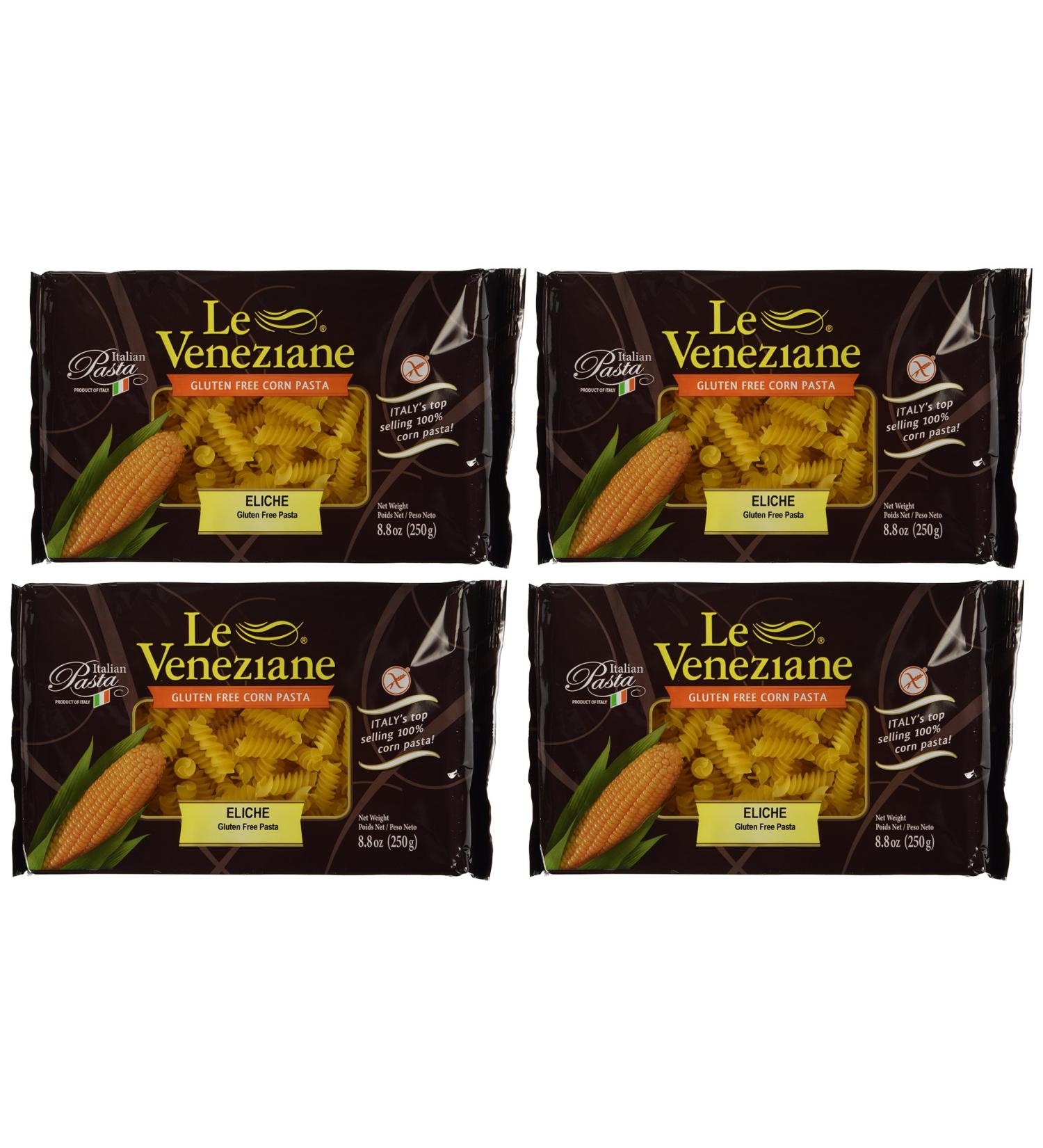 Le Veneziane Gluten-Free Italian Fusilli Pasta (Eliche) - 4 x 8.8 oz. Packs - Buy Online on GoSupps.com
