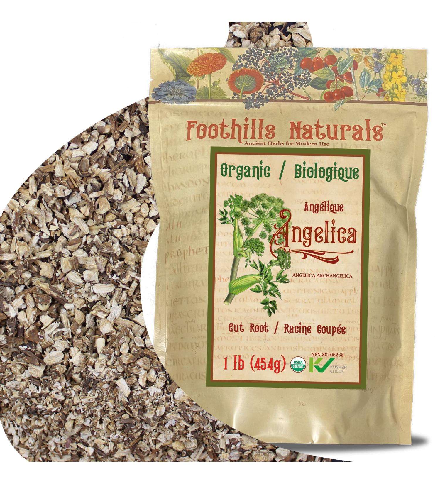 Foothills Naturals Angelica Root Organic - 1 lb (454g) Cut Root 200+Servings - Buy Online on GoSupps.com
