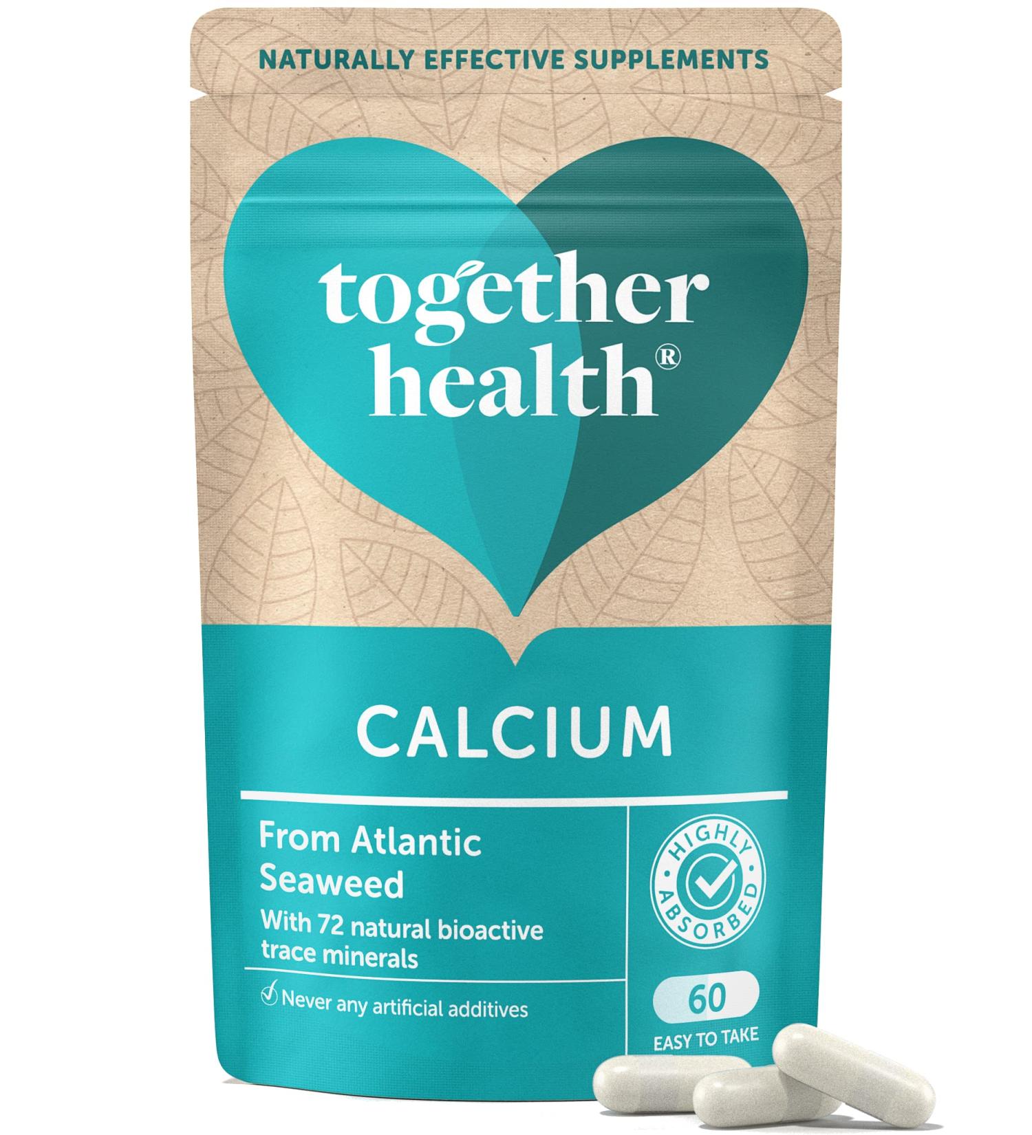 Calcium Together Health Seaweed-Based Calcium 72 Trace Minerals Vegan Friendly Made in The UK Pack of 10 600 Vegecaps Unflavoured 10 count (Pack of 1) - Buy Online on GoSupps.com