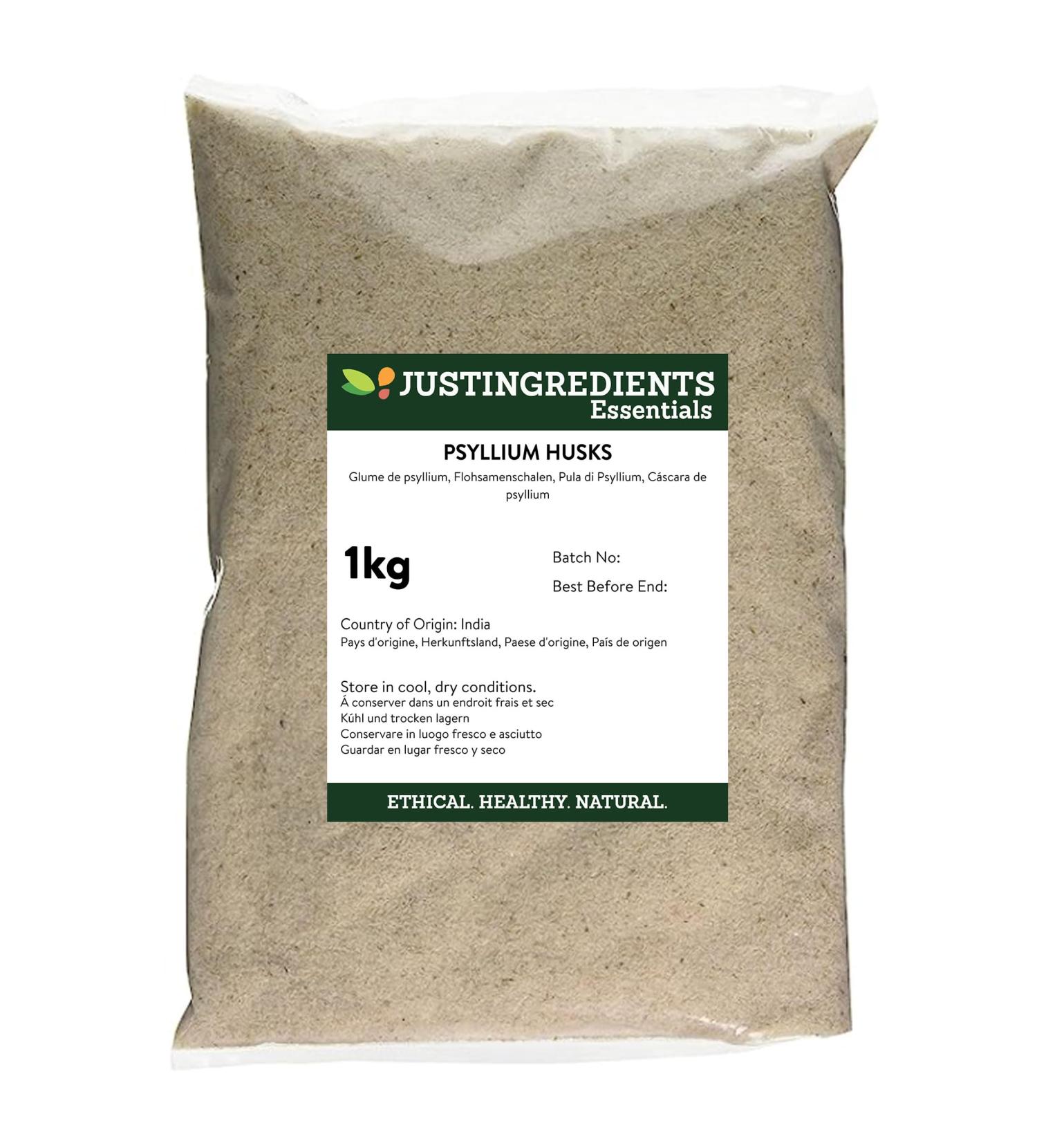 JustIngredients Essentials Psyllium Husks 1 kg - Premium Quality | Natural Fiber Supplement - Buy Online on GoSupps.com