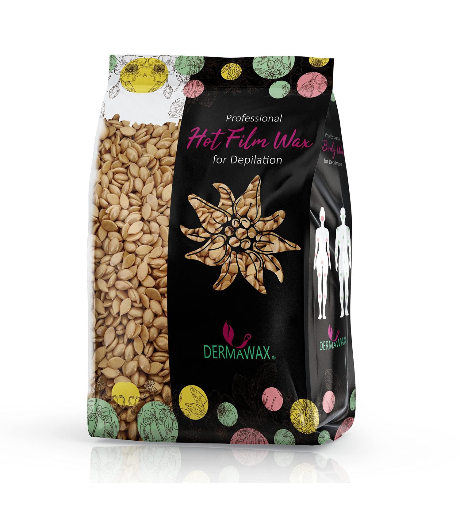 Dermawax 1 KG Gold Wax Beads - Professional Hot Wax for Hair Removal | No Strips All Skin Types Short & Strong Hair - Buy Online on GoSupps.com