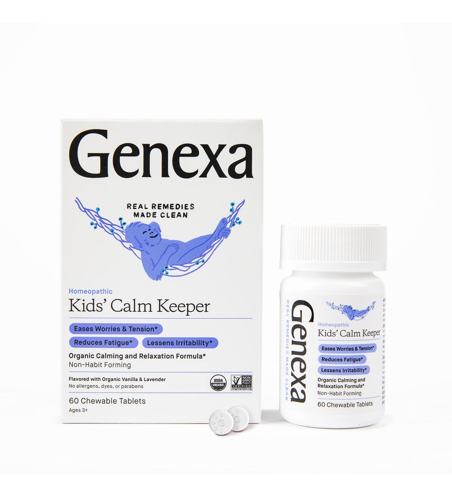 Genexa Children's Calm Keeper - Calming Chewable Tablets with Vanilla Lavender - 60 Count (Ages 3+) - Buy Online on GoSupps.com