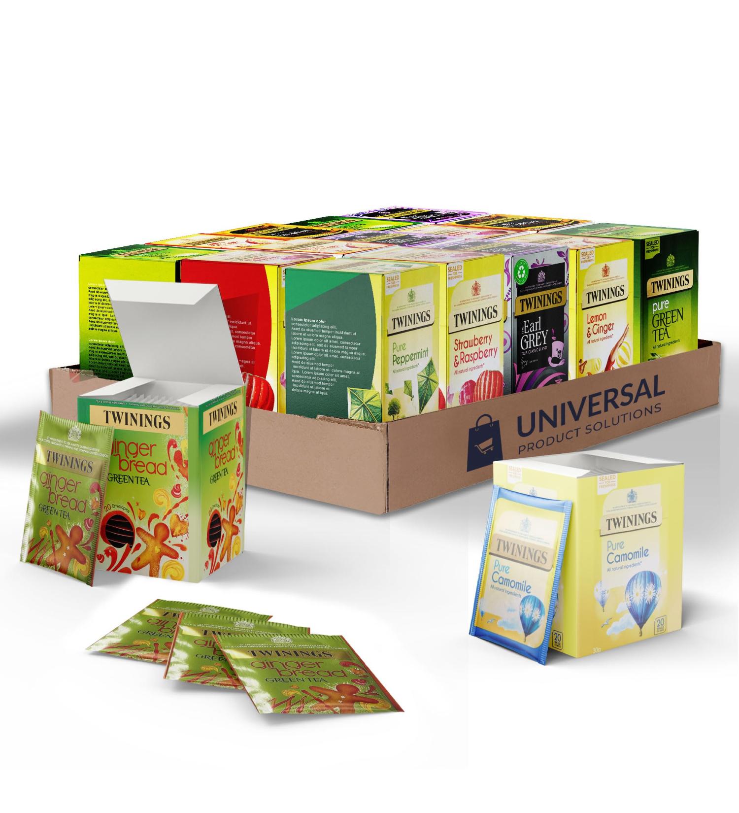 Universal Product Solutions Twinings Custom Enveloped Flavoured Tea Bags Pack | Pick 5 Choices and Receive 10 of Each | 50 Pack Green - Buy Online on GoSupps.com