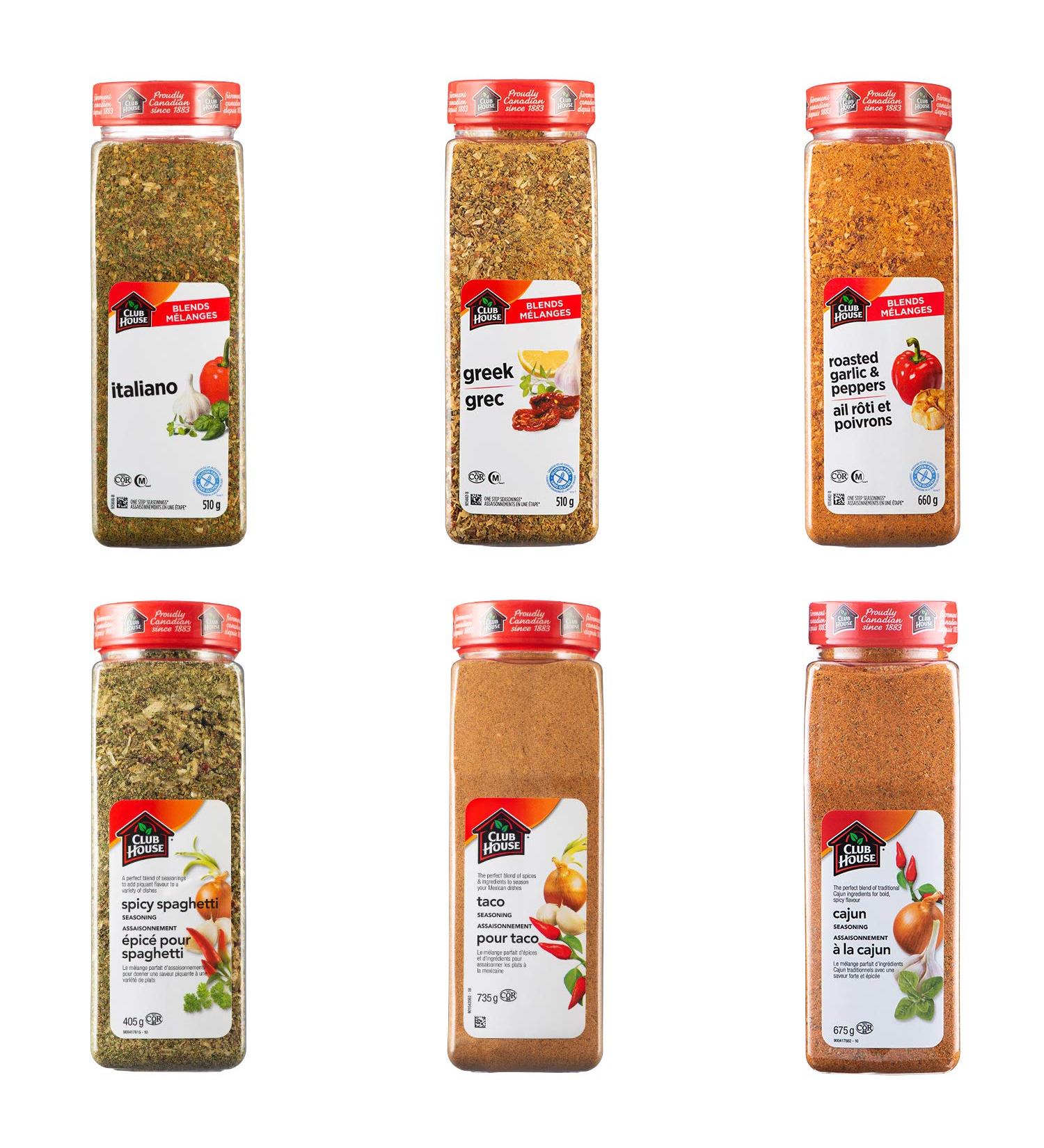 Club House Quality Natural Herbs & Spices Seasoning Pack 6 Count Garlic & Pepper 6 Count (Pack of 1) - Buy Online on GoSupps.com