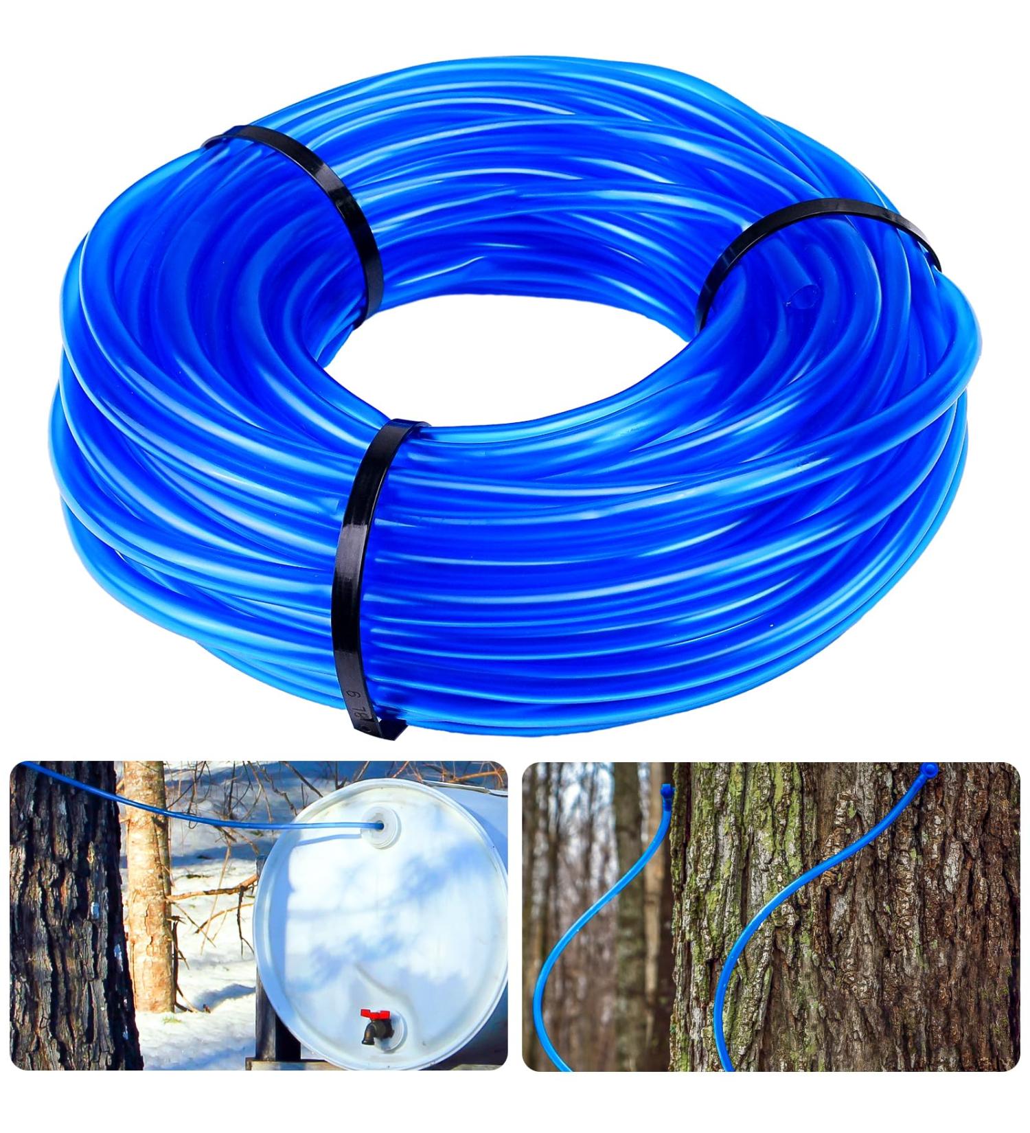 HolyMaji 100FT Maple Syrup Tubing Drop Lines Extractors Food Grade Maple Syrup Tapping Vacuum Tube Tree Sap Collection Hose Supplies for Organic Maple Syrup 100' - Buy Online on GoSupps.com