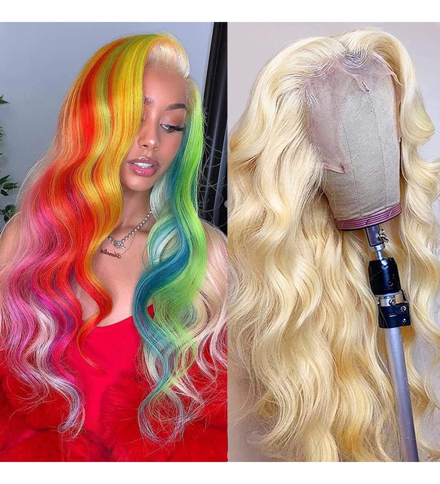HELLOSH 26 Inch Blonde Lace Front Human Hair Wig 613 Pre Plucked with Baby Hair - 13x4 HD Lace Frontal Wig - Buy Online on GoSupps.com