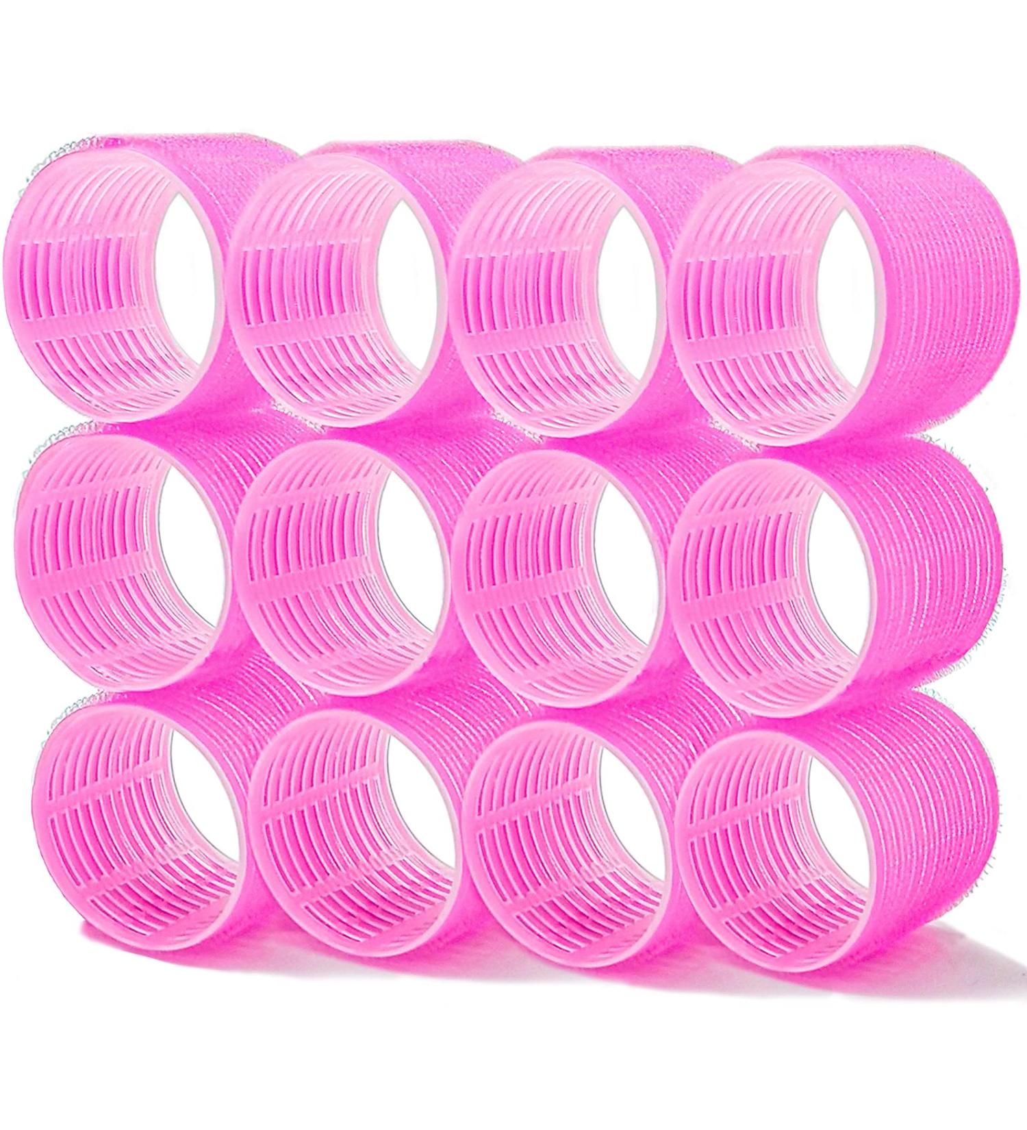 Super Jumbo Hair Rollers 12 Pack - Self Grip Salon Curlers for DIY Curly Hairstyles - Long Hair Curlers Set (Colors Vary) - Buy Online on GoSupps.com