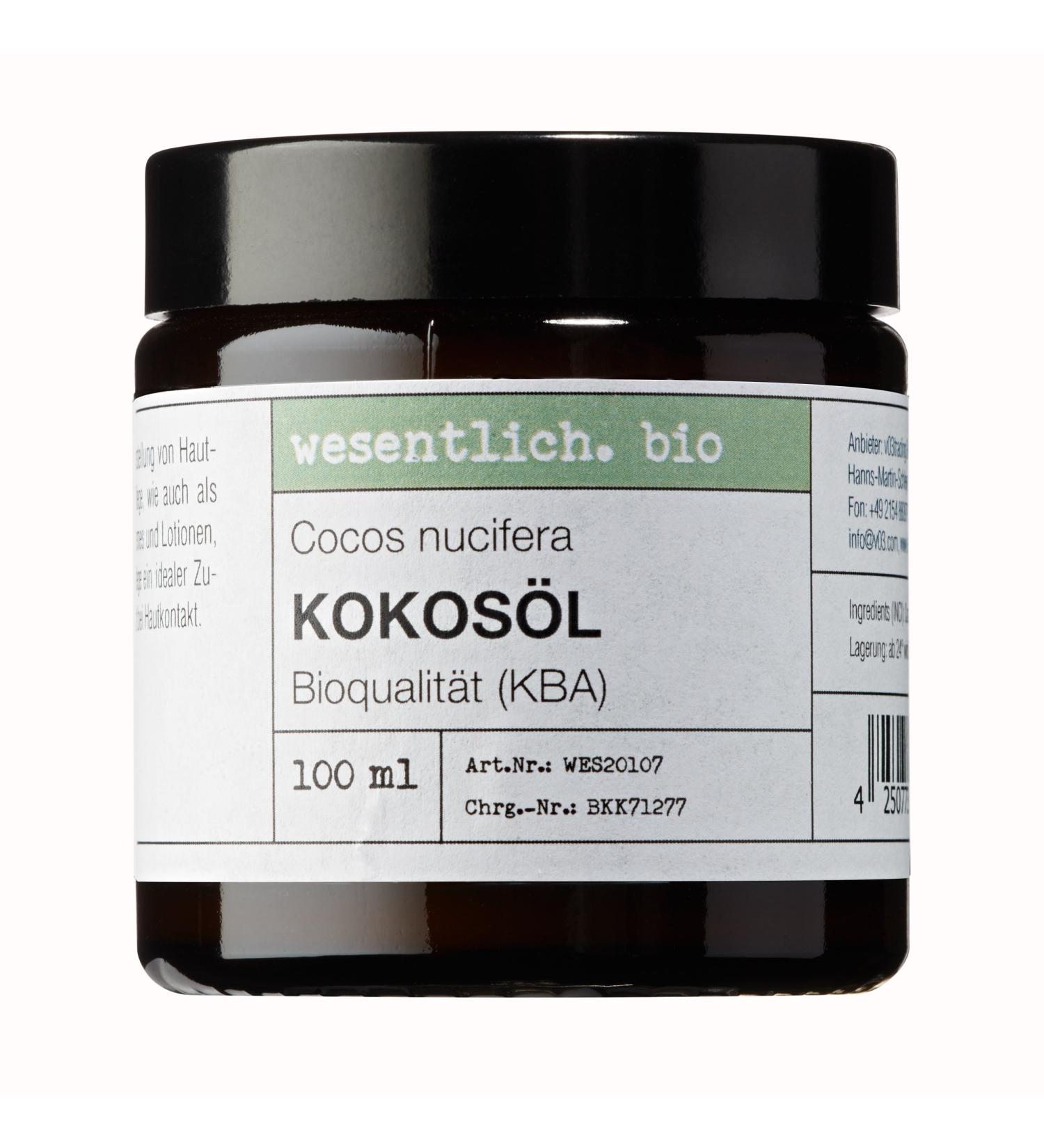 Organic cold-pressed coconut oil 100ml from essential. (glass jar)