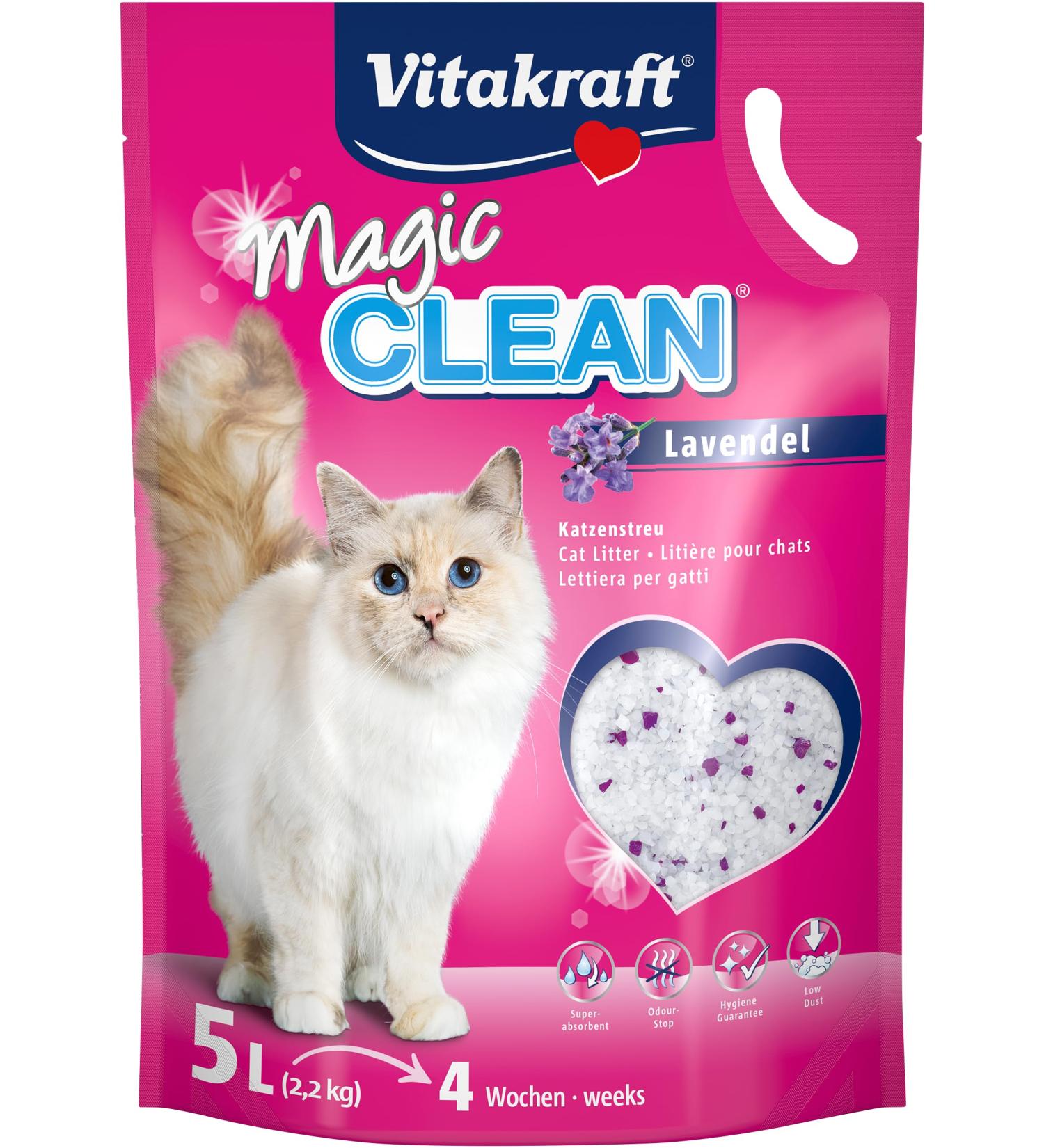 Vitakraft Magic Clean Lavender Cat Litter | Non-Clumping Low Dust 5L with Practical Carrying Strap - Buy Online on GoSupps.com