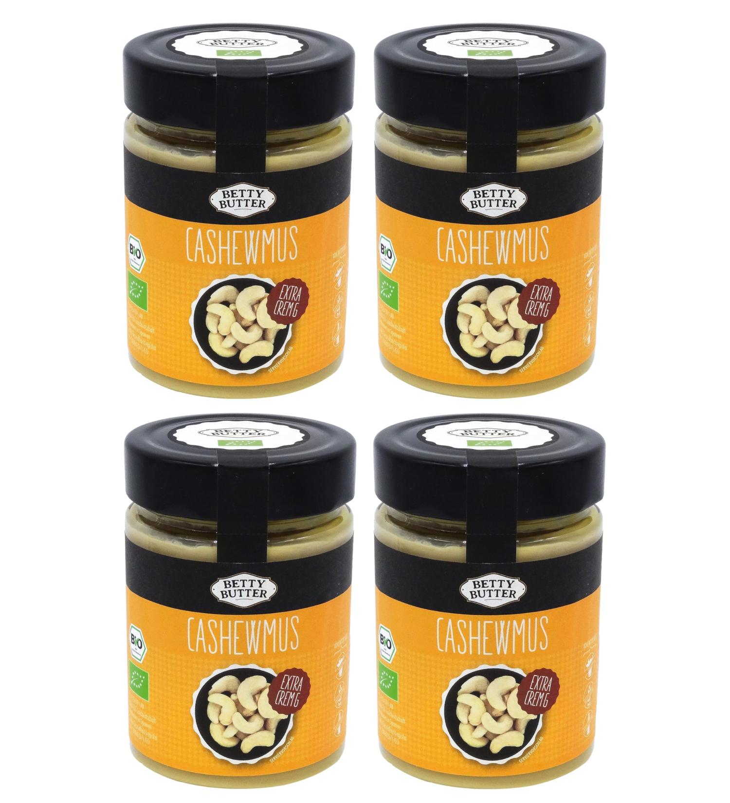 Buy Betty Butter Bio Premium Cashew Butter 4 x 330g - Organic Sugar-Free Fairtrade Cashew Puree Creamy Nut Spread - Buy Online on GoSupps.com