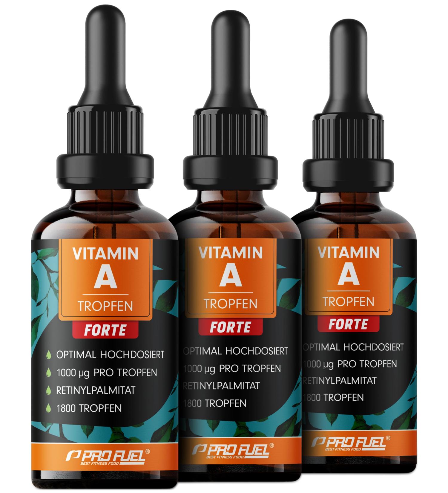 Vitamin A Drop Forte - 1000 g per Drop | 5400 Drops | High Bioavailability Vegan Lab Tested No Additives - Buy Online on GoSupps.com