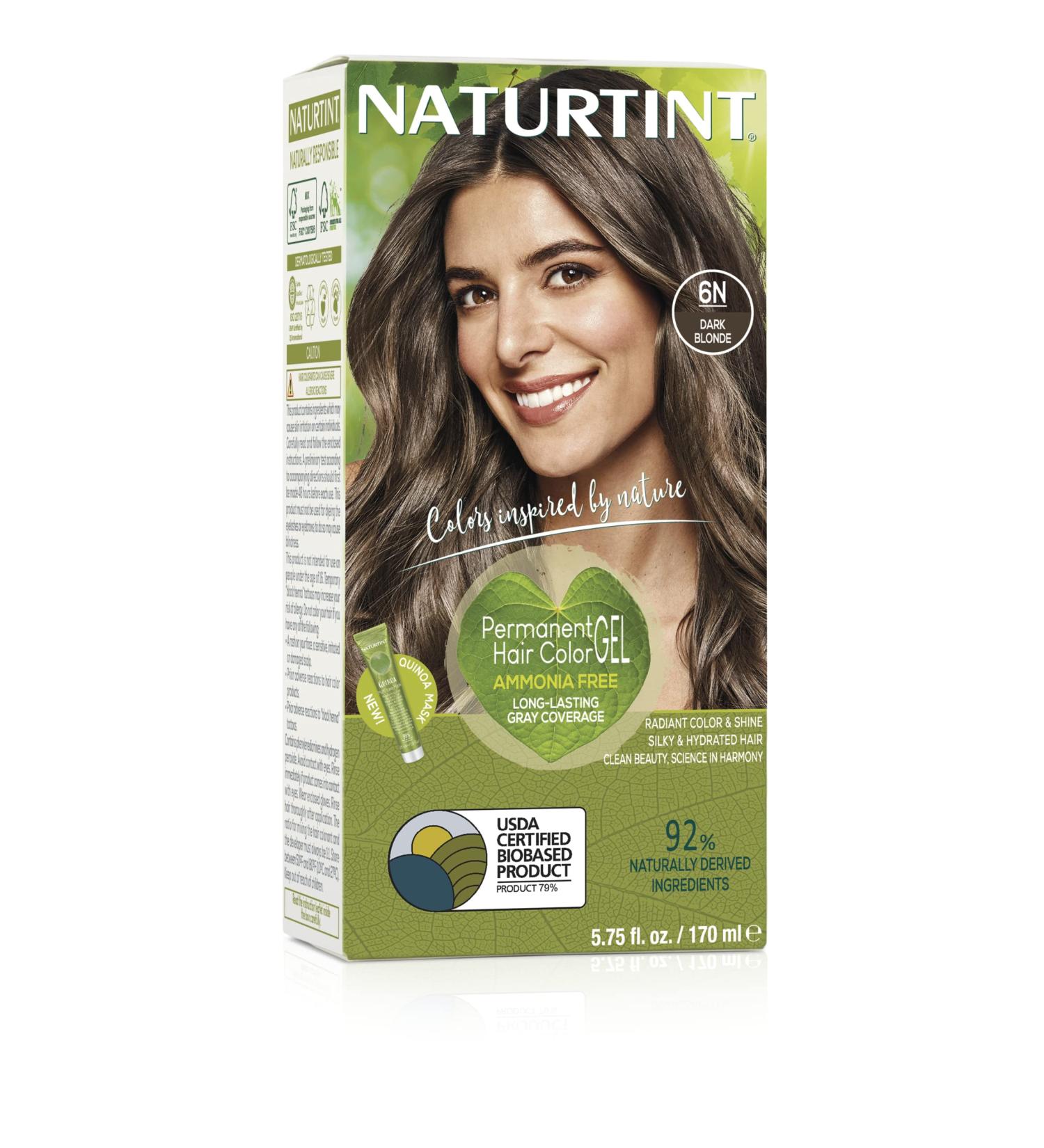 Naturtint 6N Dark Blonde Permanent Hair Color - Ammonia Free, Vegan, Cruelty Free, Long Lasting Results, Up to 100% Gray Coverage - Buy Online on GoSupps.com
