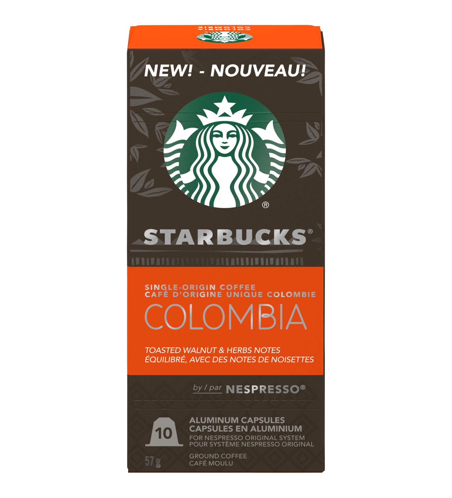 Starbucks By Nespresso Single Origin Columbia Nespresso Ground Coffee capsules Original Line Compatible 5 X 10 Nespresso Coffee Pods 50 Count Colombia 50 count (Pack of 1) - Buy Online on GoSupps.com