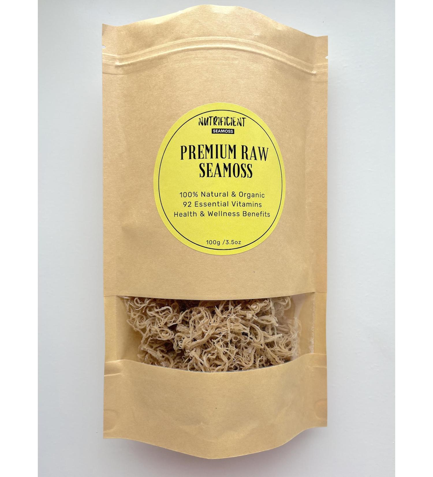 Premium Gold Sea Moss (Raw and Dried) | 100g (3.5oz) per Pack | 100% Organic | Natural Superfood for Health and Wellness - Buy Online on GoSupps.com