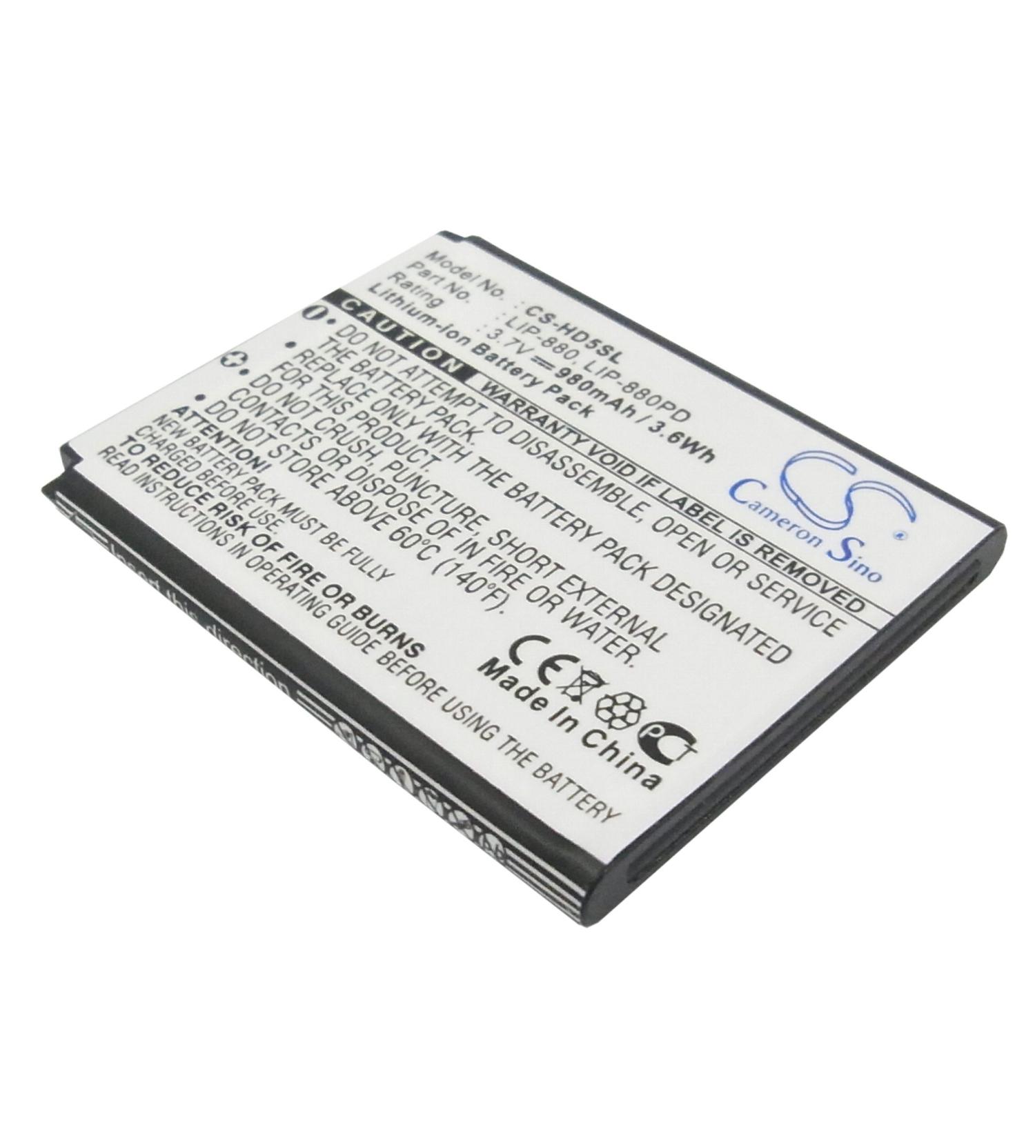 Replacement Battery Compatible for NW-HD5B NW-HD5 (980mAh/3.7V) 2-632-807-11 LIP-880PD LIP-880 LIP-880PD-B Battery
