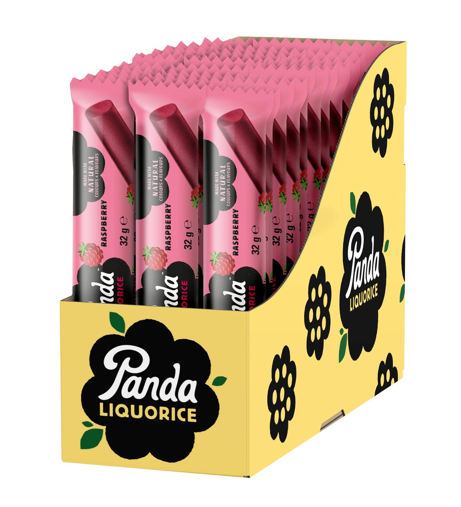 Panda Natural Raspberry Licorice Bar | Vegan Fat-Free | 32g x 36 Bars - Pure Lakritz Sweets with Only Four Ingredients - Buy Online on GoSupps.com