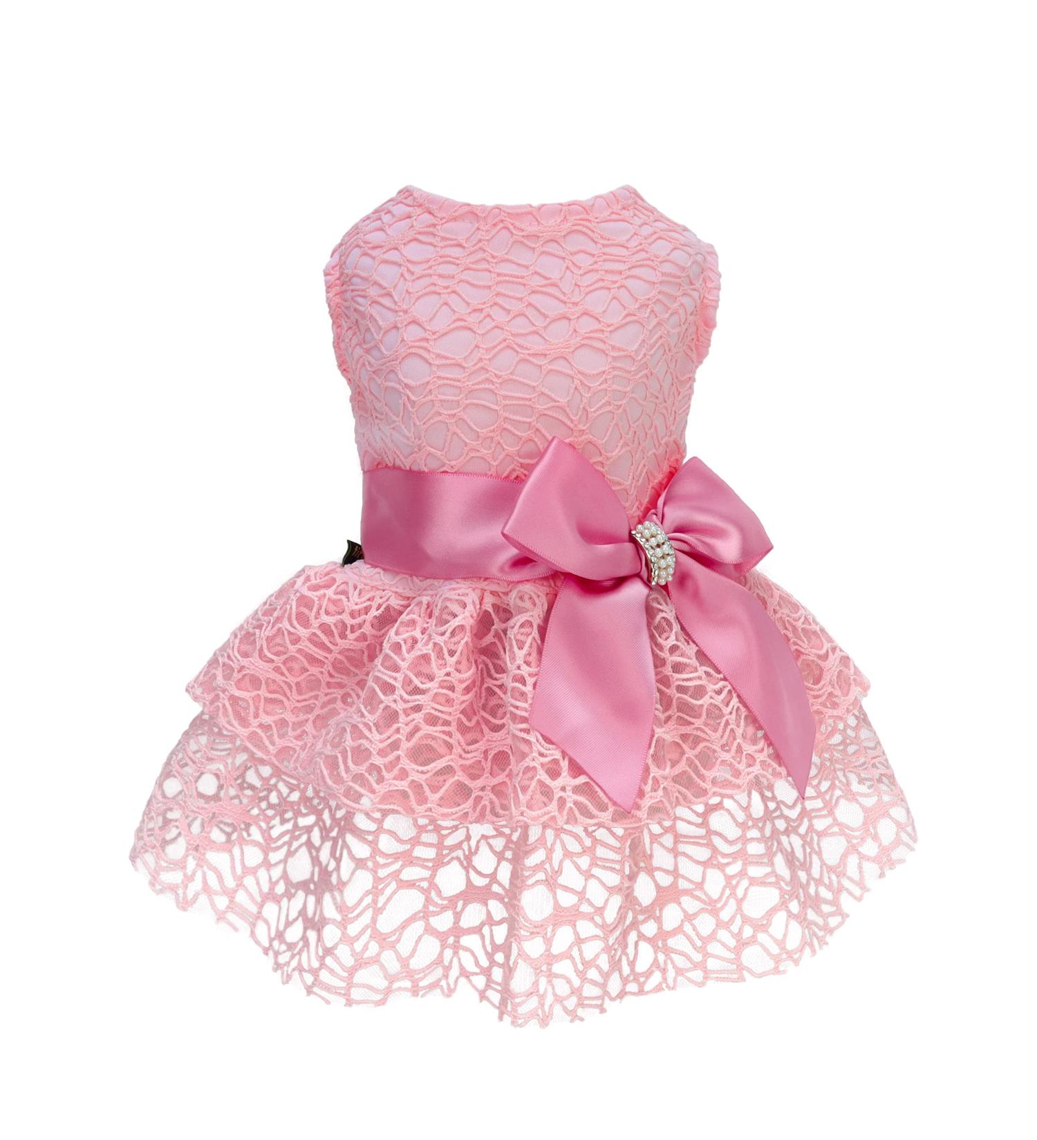 Fitwarm Fancy Dog Tulle Dress - Lightweight Mesh Summer Pet Outfit for Small Dogs Girl - Cat Apparel in Pink - Buy Online on GoSupps.com