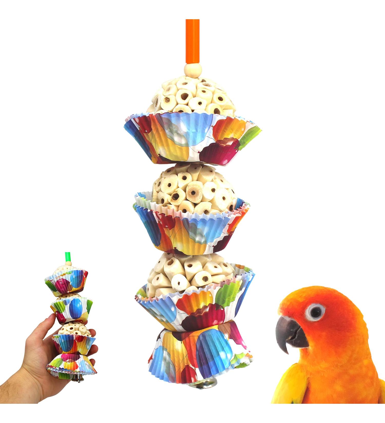 Bonka Bird Toys Colorful Shreddable Cake for Parrots, Cockatiels, African Greys and More - Buy Online on GoSupps.com