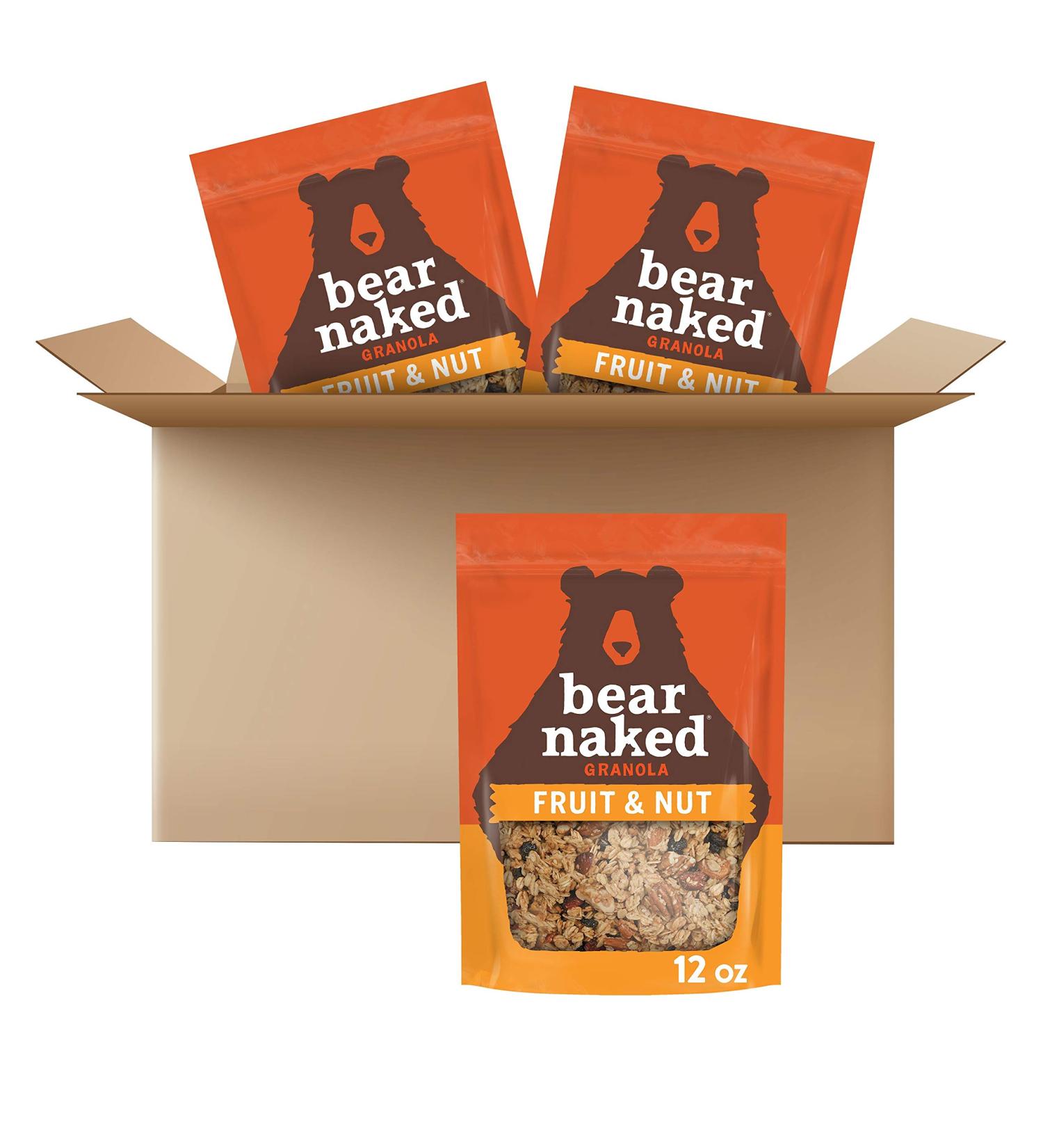 Bear Naked Granola Fruit and Nut 12oz (Pack of 3) - Vegetarian Breakfast Cereal & Whole Grain Snack - Buy Online on GoSupps.com