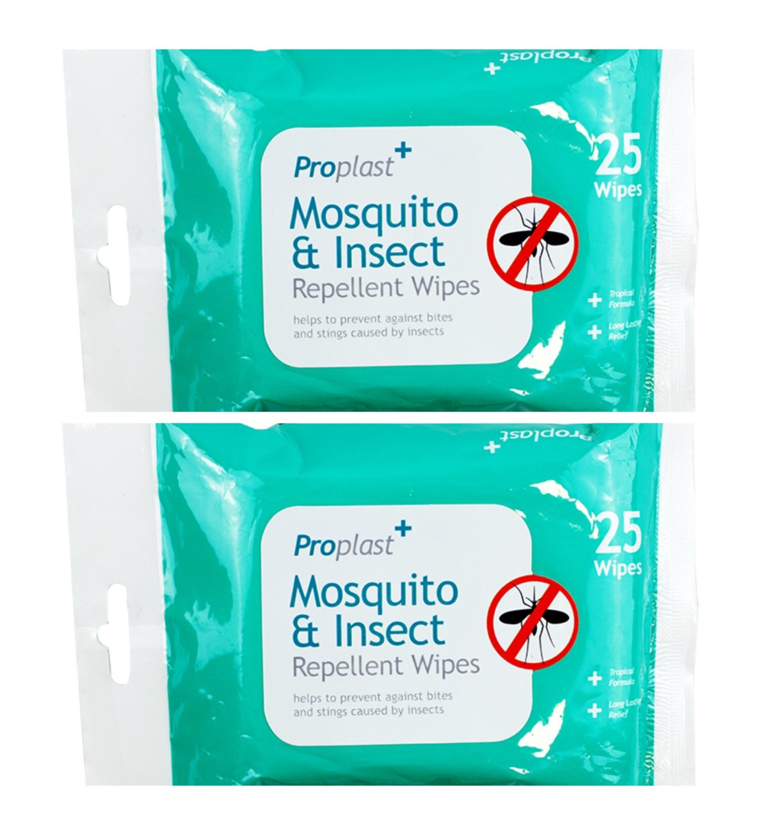 2 Pack Anti-Mosquito & Insect Repellent Wipes Long Lasting Protection 50 Wipes
