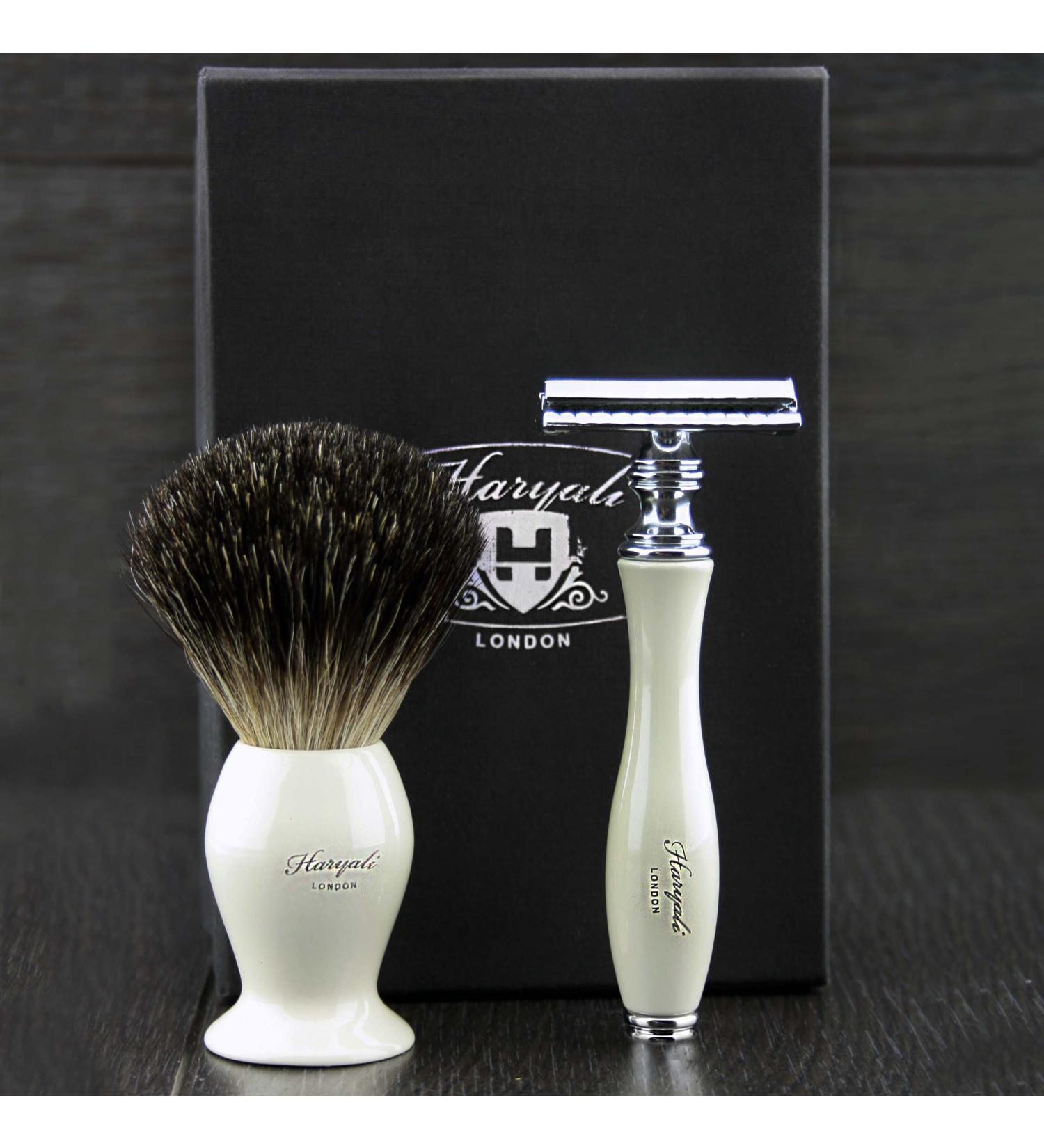 DE Safety Razor with Black Badger Hair Brush - Premium Shaving Experience | International Shipping - Buy Online on GoSupps.com