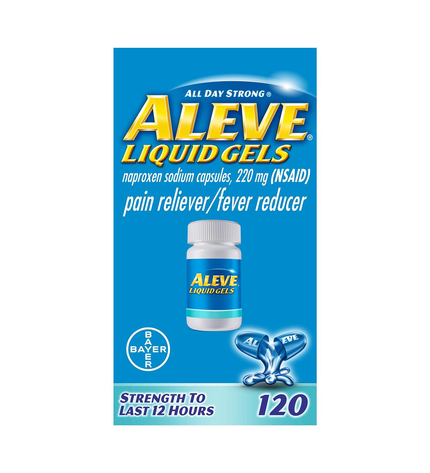 Aleve Liquid Capsules 220mg Fast Pain Relief (120 Count) - Buy Online on GoSupps.com