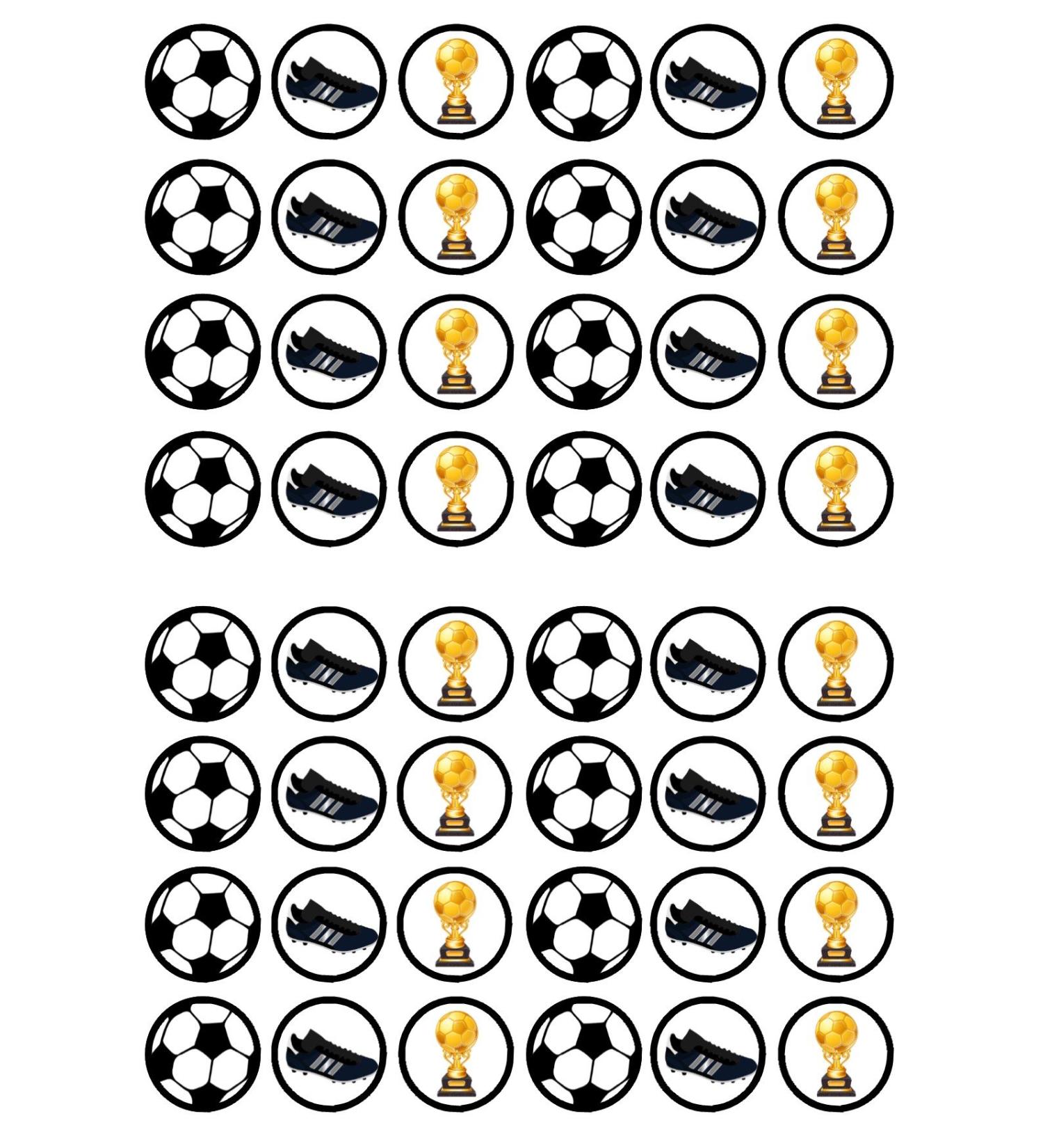 48 PRECUT Football #2 Edible Mini Cupcake Toppers - Premium Thickness SWEETENED Vanilla - Wafer Card disc Cake Decorations