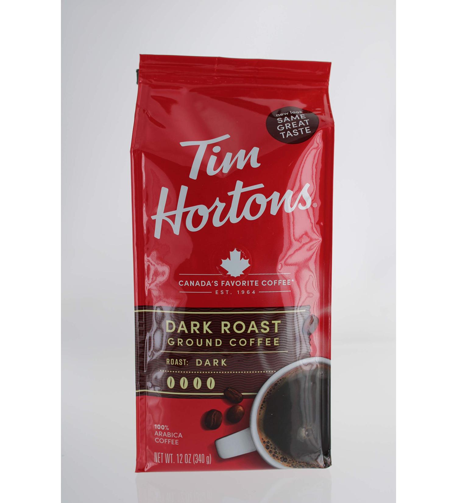 Tim Hortons Dark Roast Ground Coffee 12oz/340g - Buy Online on GoSupps.com